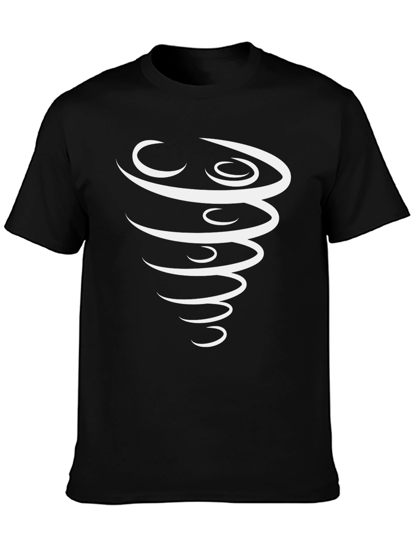 Stylish Tornado Graphic Black T-Shirt