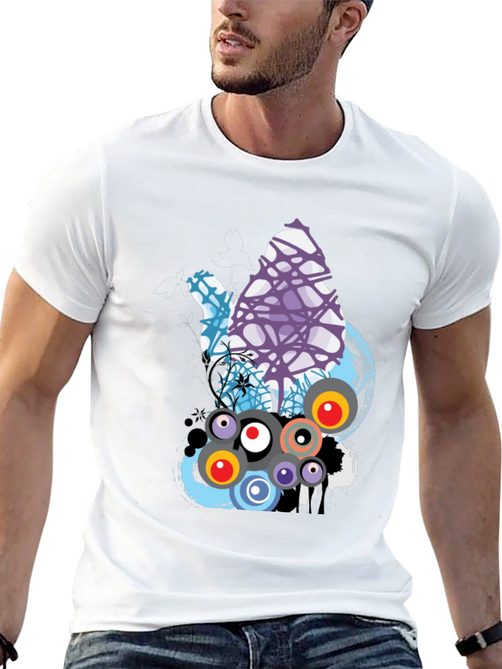 Abstract Graphic Print T-Shirt - Modern Design