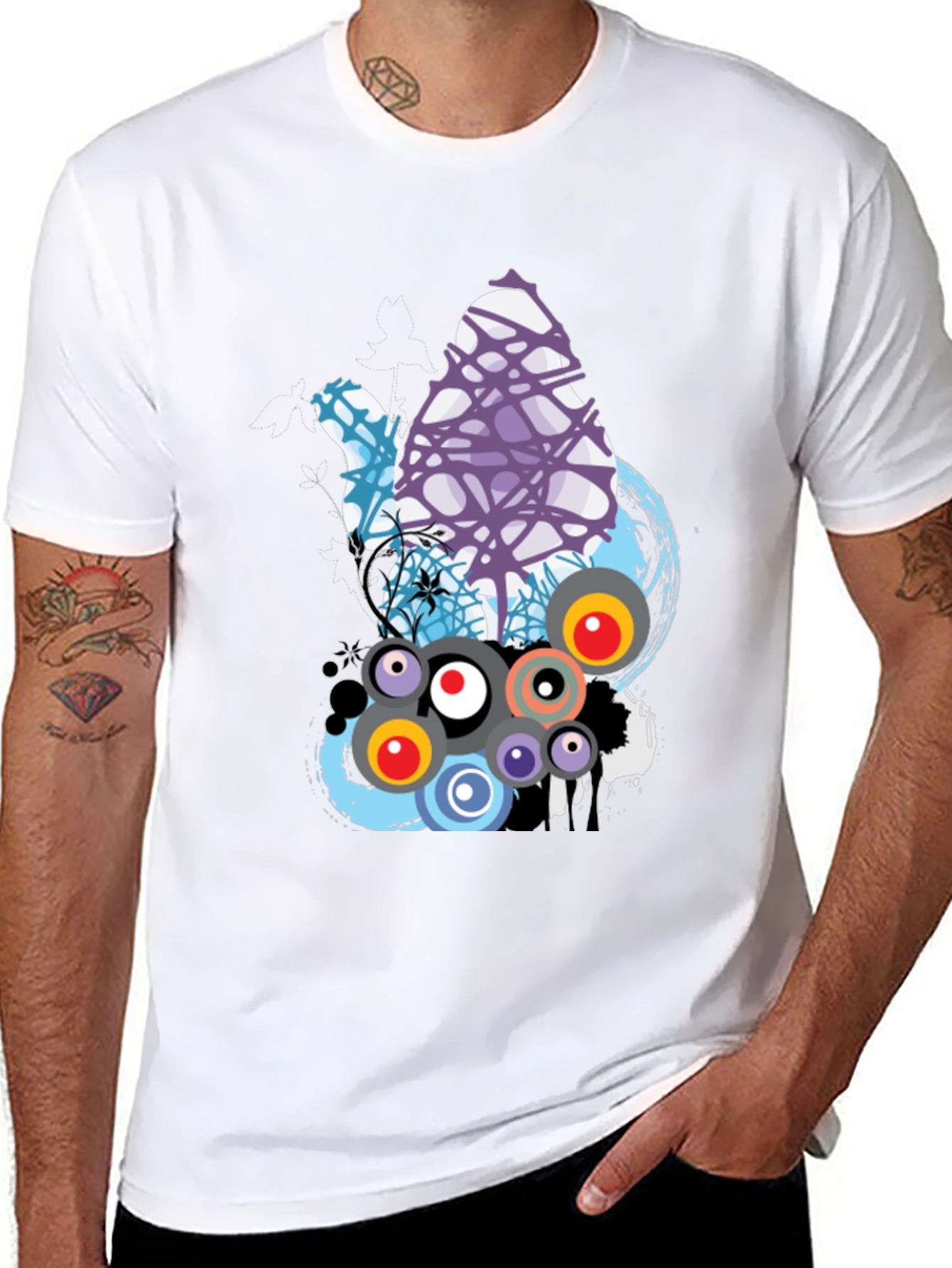 Abstract Graphic Print T-Shirt - Modern Design