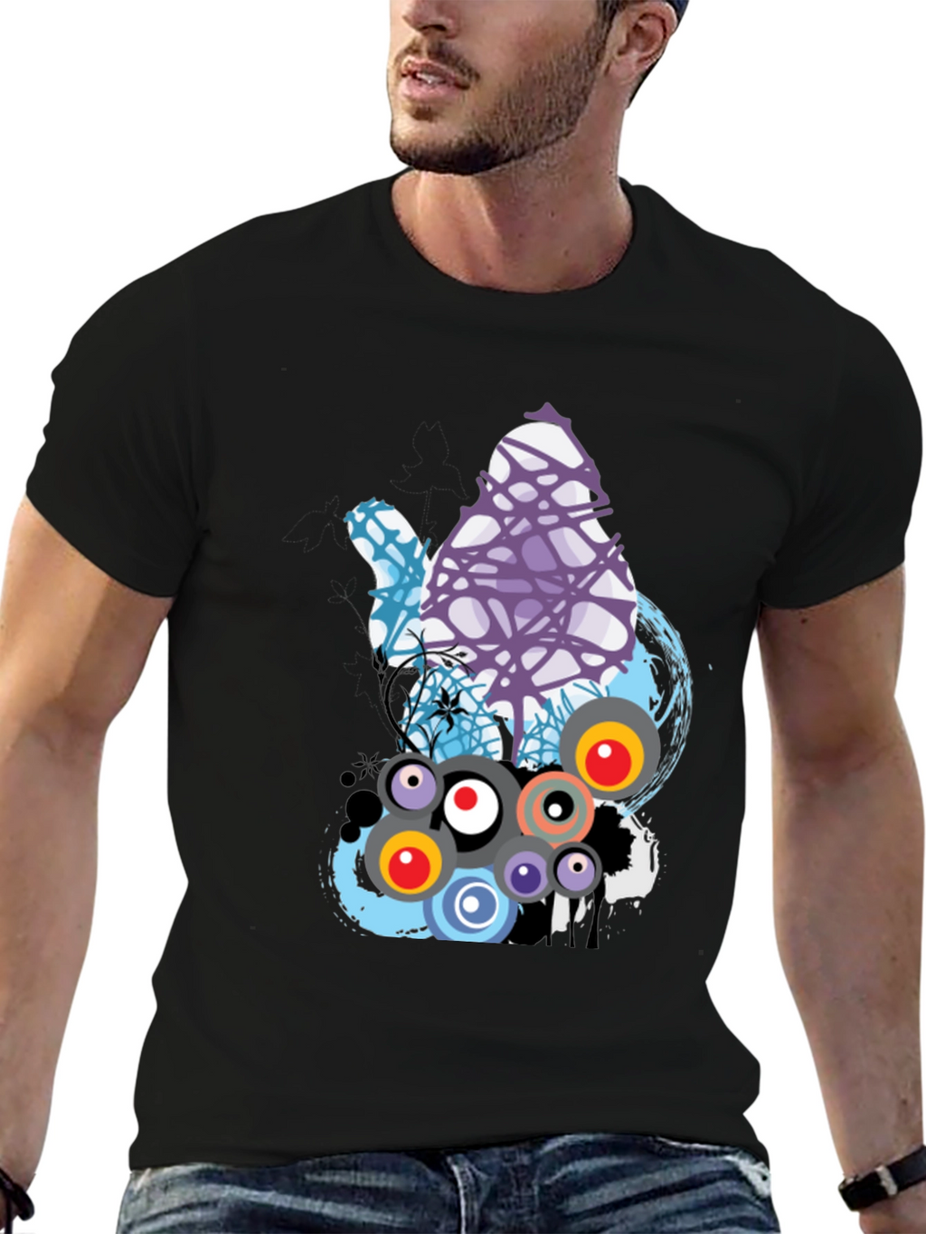 Abstract Graphic Print T-Shirt - Modern Design