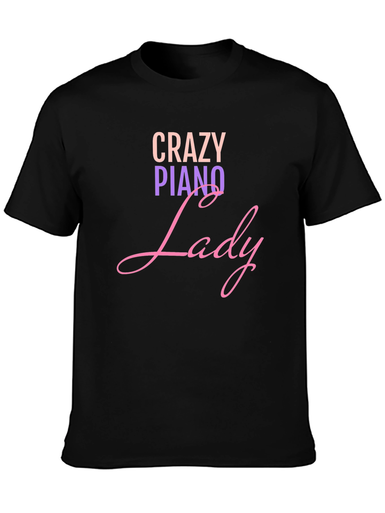 Crazy Piano Lady T-Shirt - Black