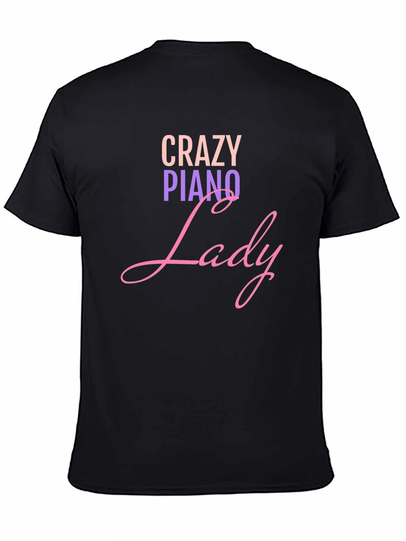 Crazy Piano Lady T-Shirt - Black