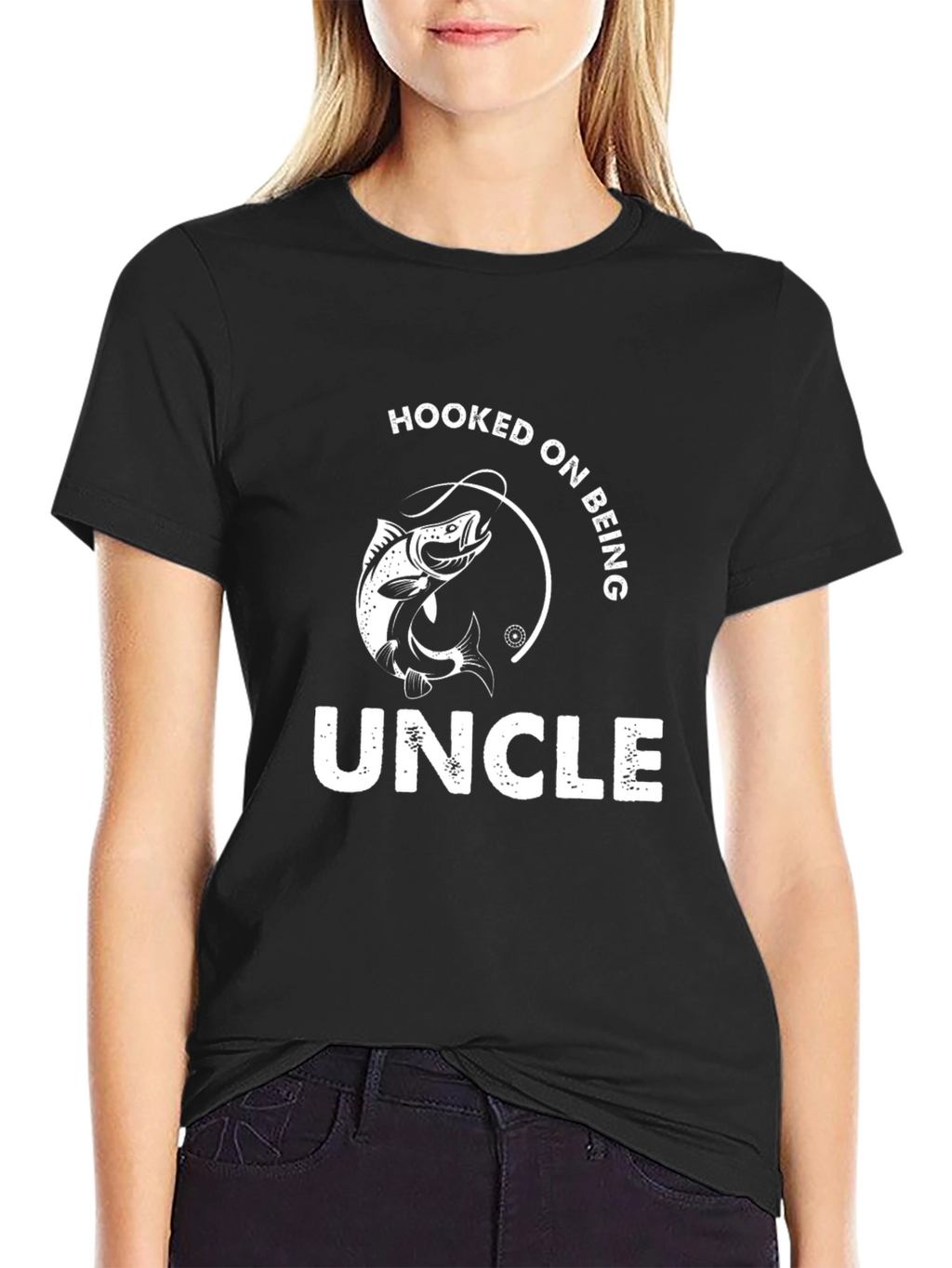 Hooked On Being Uncle T-Shirt Fishing Graphic Tee