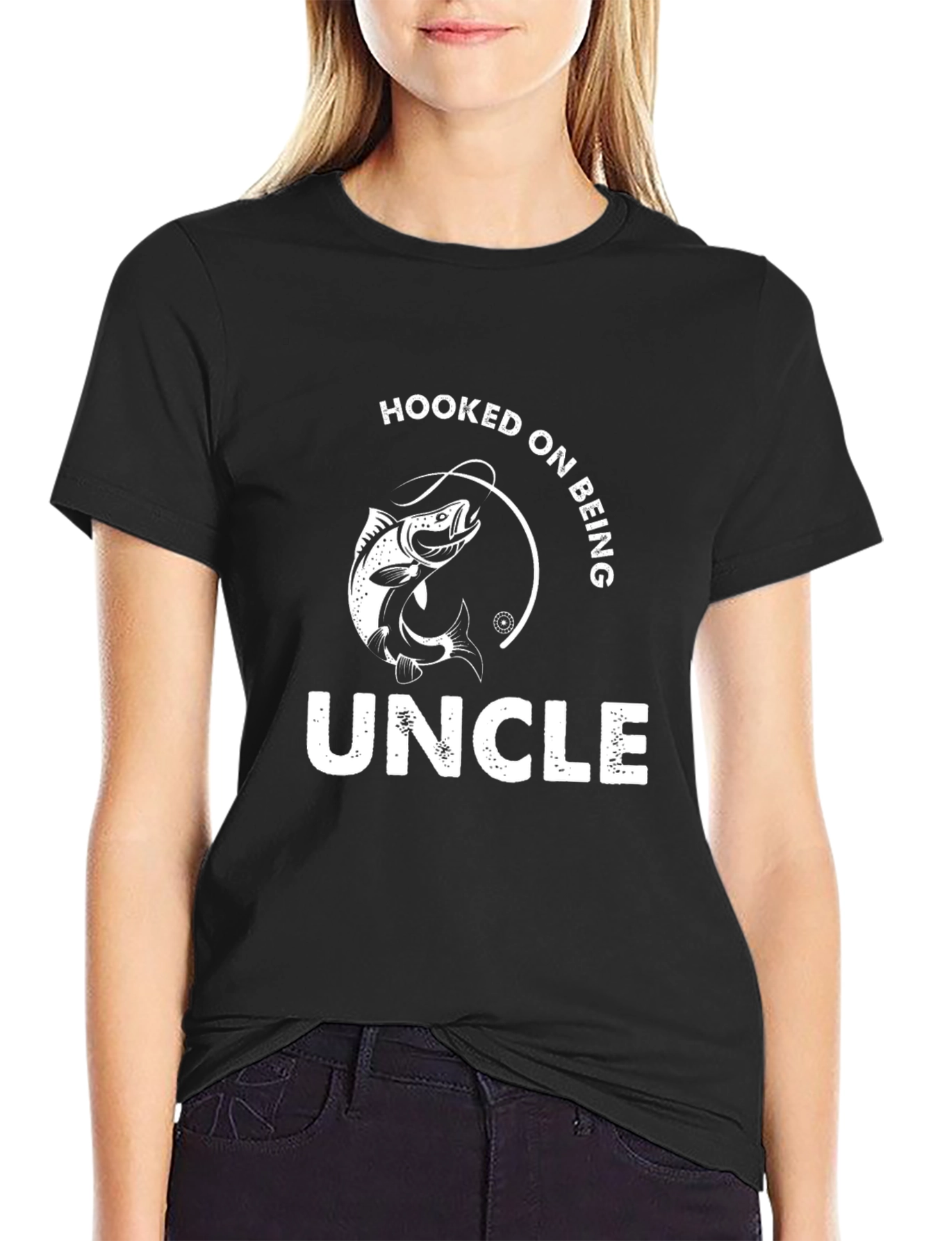 Hooked On Being Uncle T-Shirt Fishing Graphic Tee