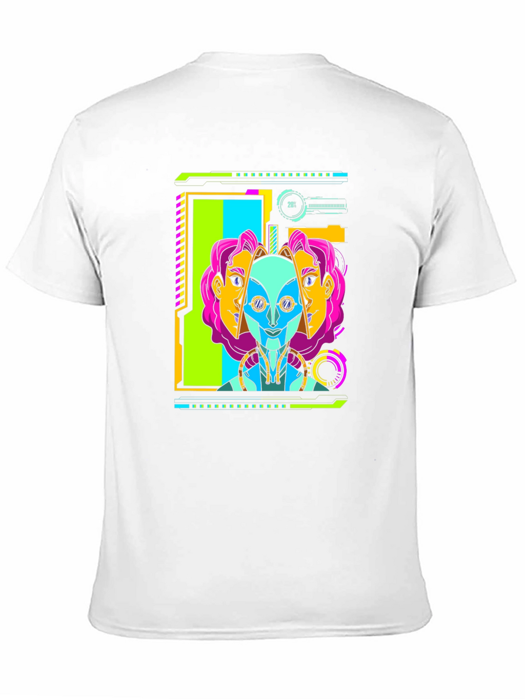 Cyberpunk Robot Head Graphic T-Shirt