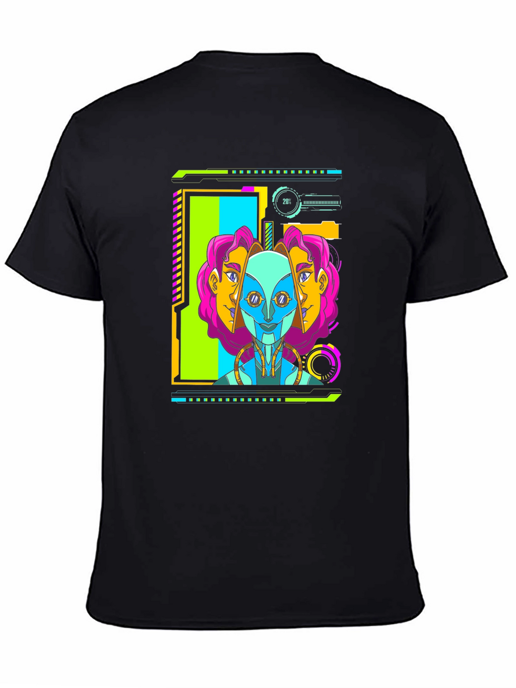 Cyberpunk Robot Head Graphic T-Shirt