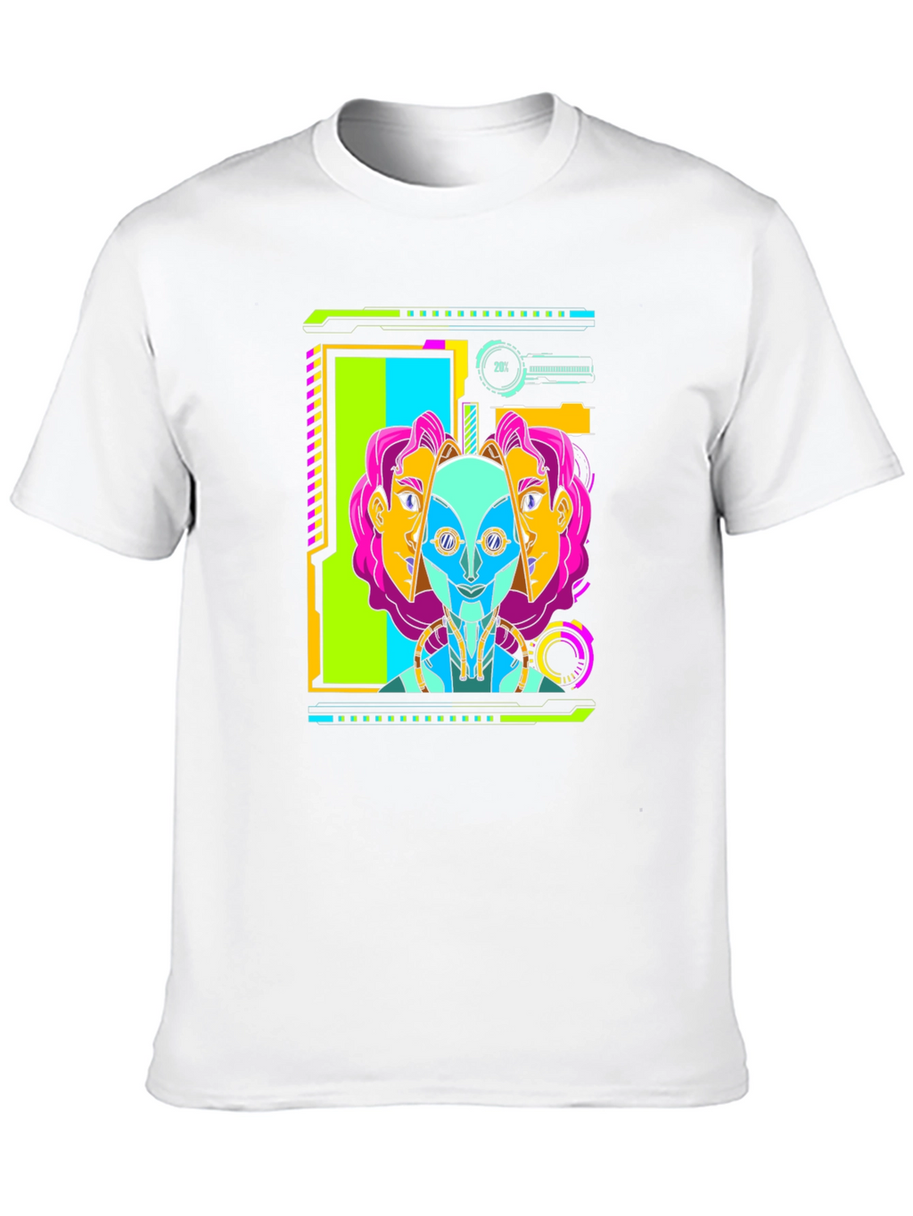 Cyberpunk Robot Head Graphic T-Shirt