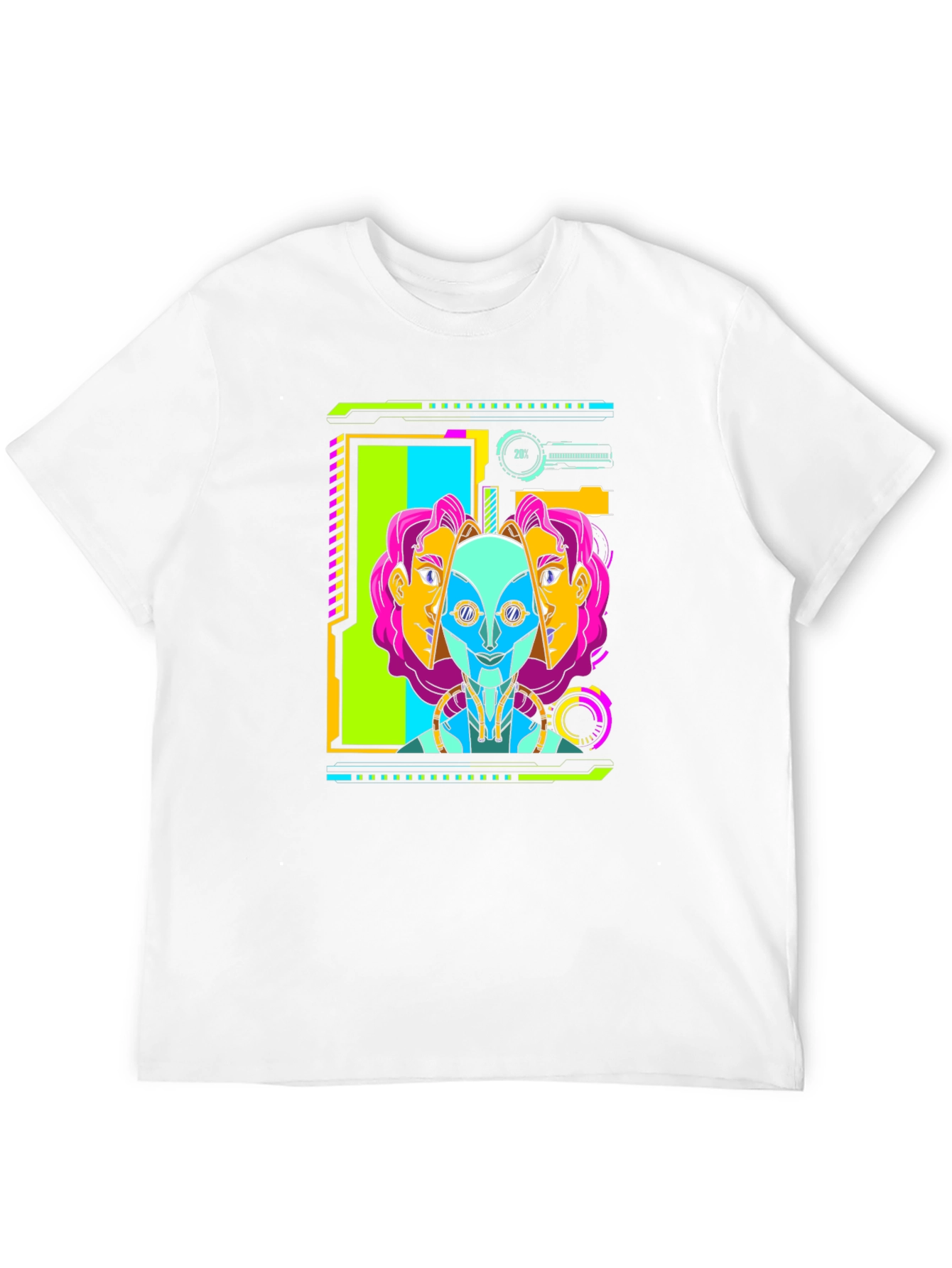 Cyberpunk Robot Head Graphic T-Shirt