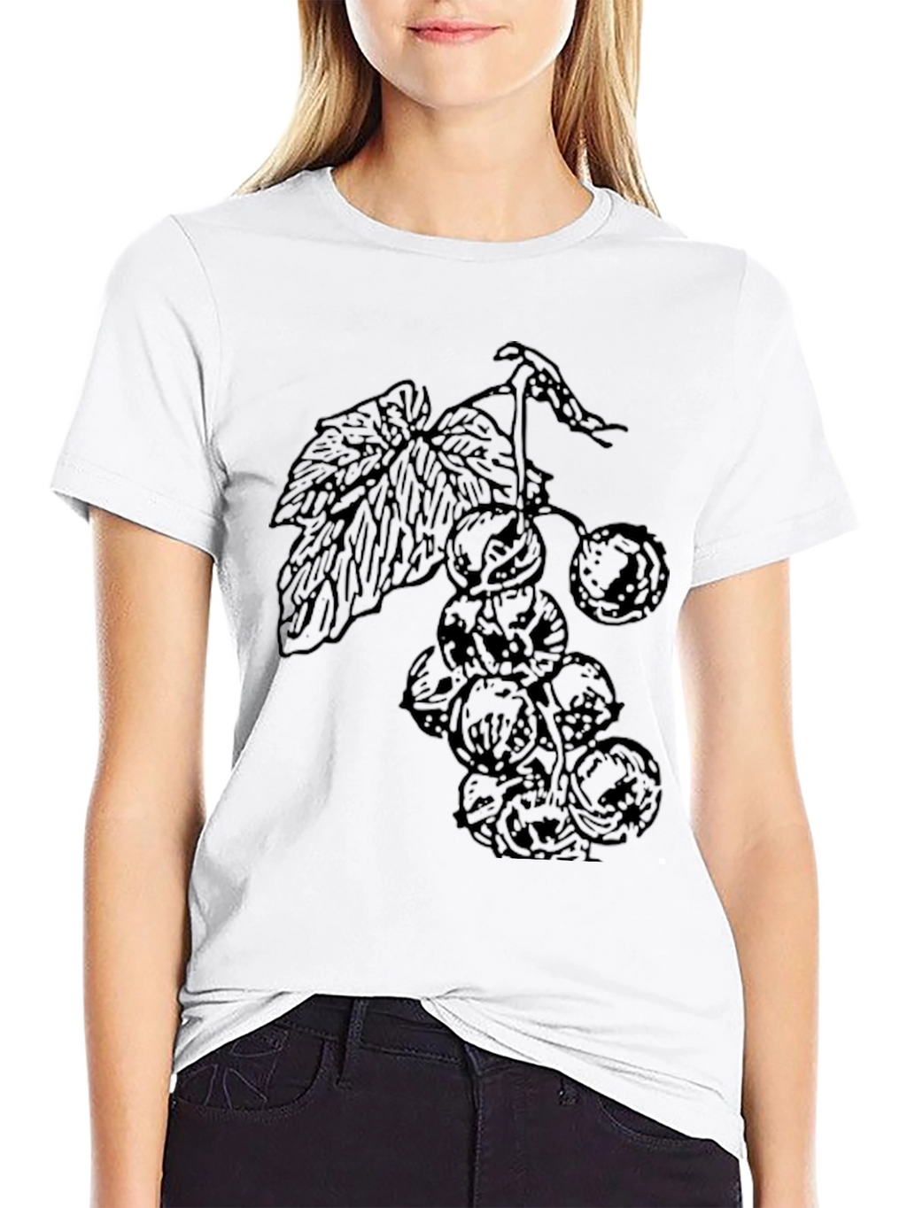 Grapes Graphic Black T-Shirt