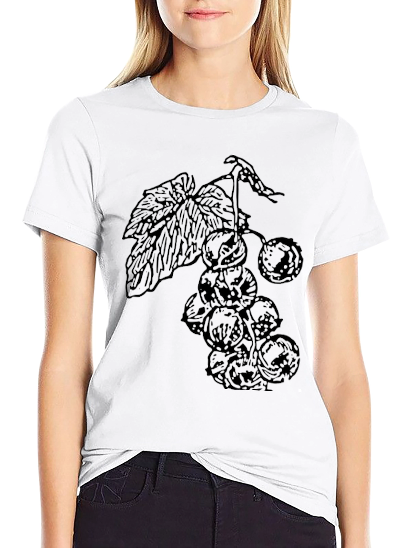Grapes Graphic Black T-Shirt