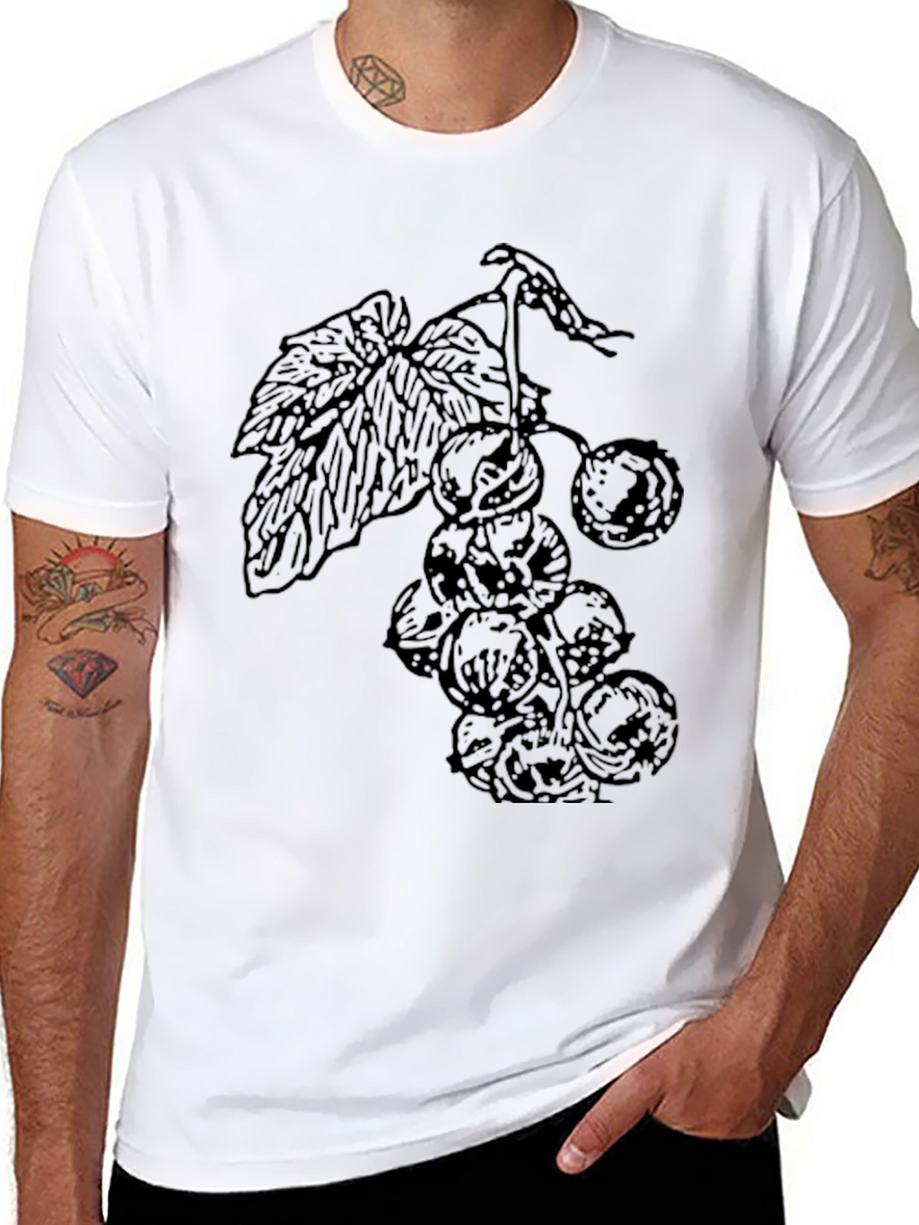 Grapes Graphic Black T-Shirt