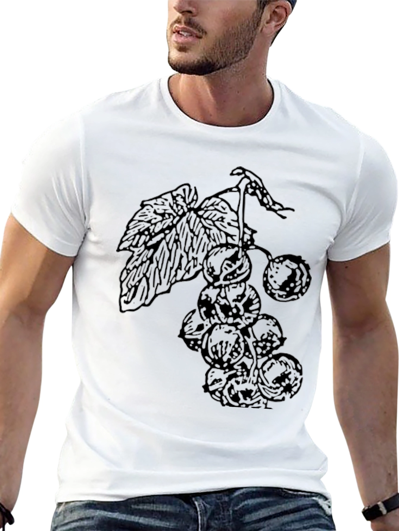 Grapes Graphic Black T-Shirt