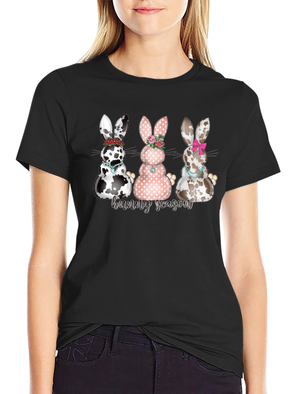 Bunny Season Graphic T-Shirt - Cute Easter Tee