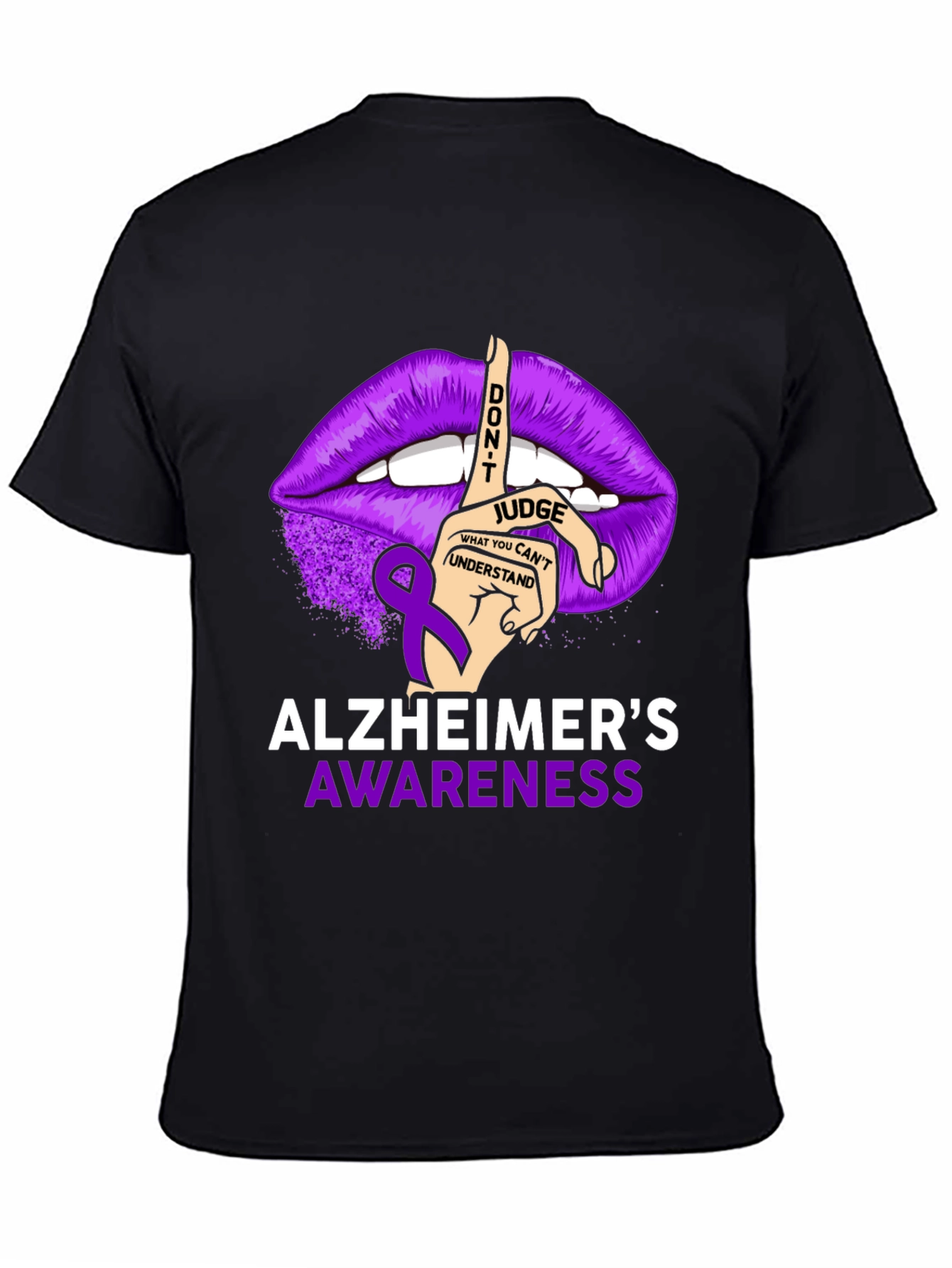Alzheimers Awareness T-Shirt - Dont Judge Ribbon Graphic