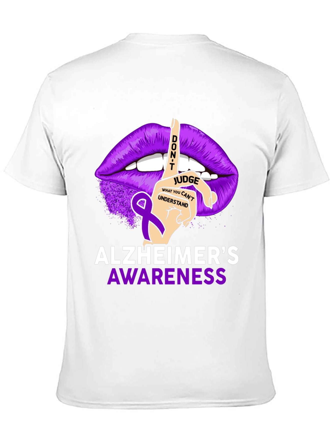 Alzheimers Awareness T-Shirt - Dont Judge Ribbon Graphic