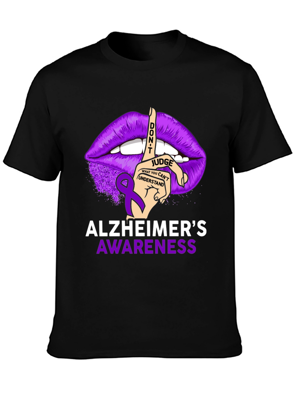 Alzheimers Awareness T-Shirt - Dont Judge Ribbon Graphic