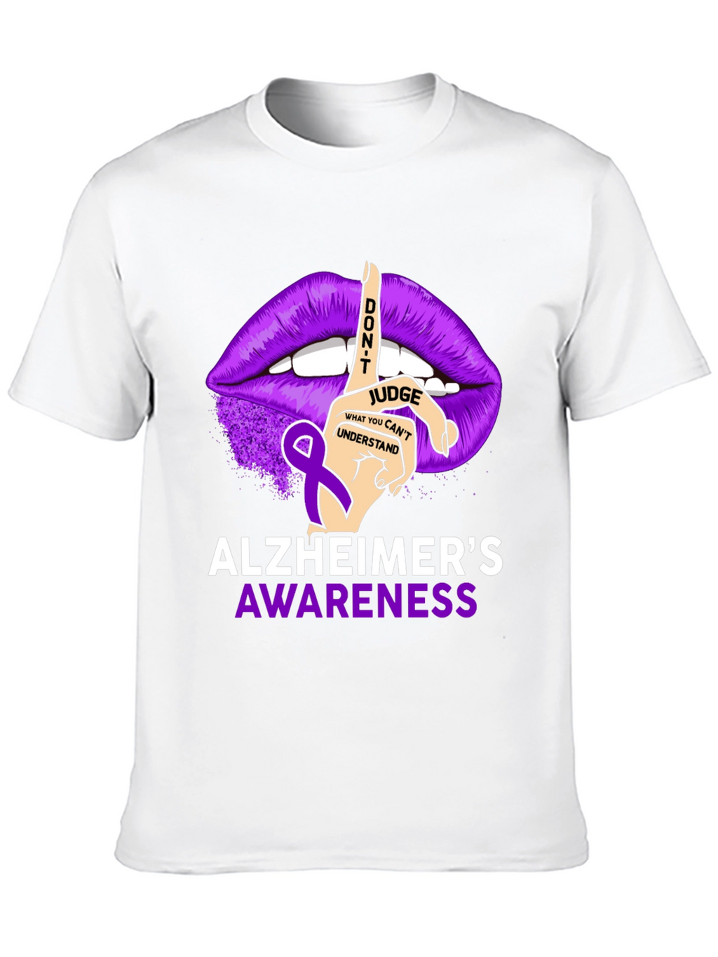 Alzheimers Awareness T-Shirt - Dont Judge Ribbon Graphic