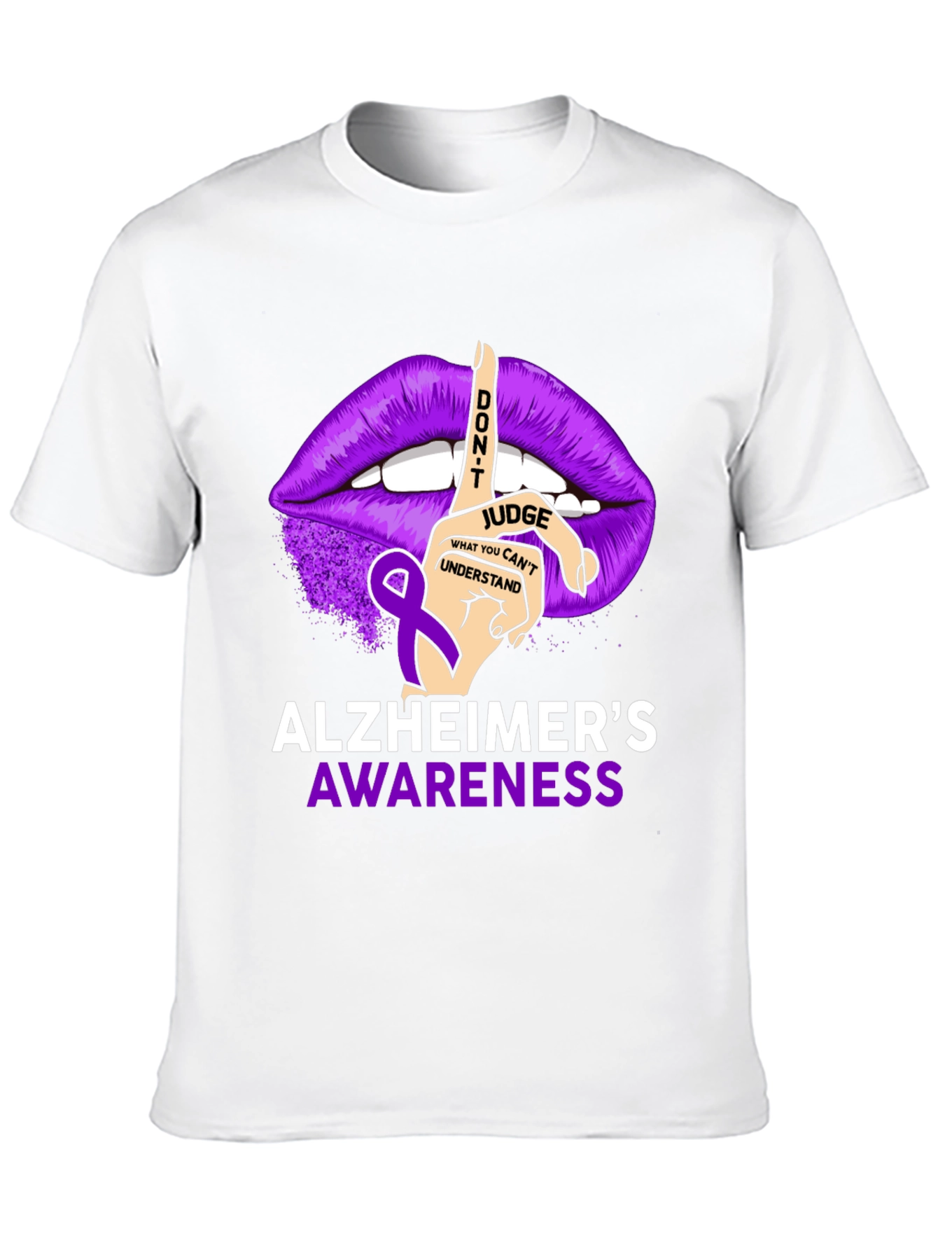 Alzheimers Awareness T-Shirt - Dont Judge Ribbon Graphic