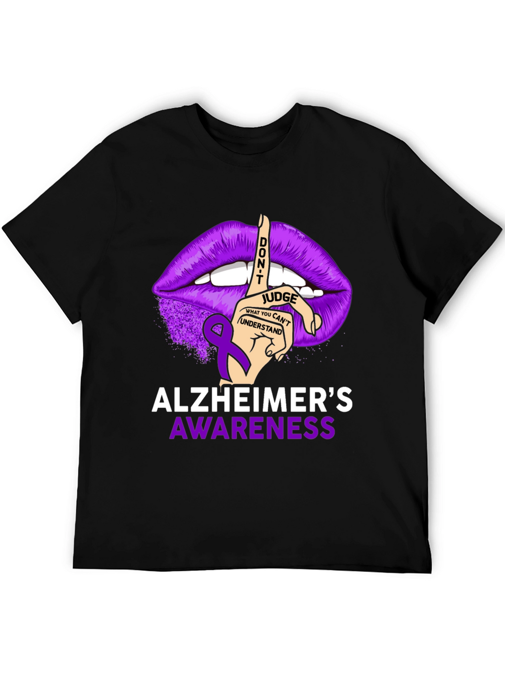 Alzheimers Awareness T-Shirt - Dont Judge Ribbon Graphic
