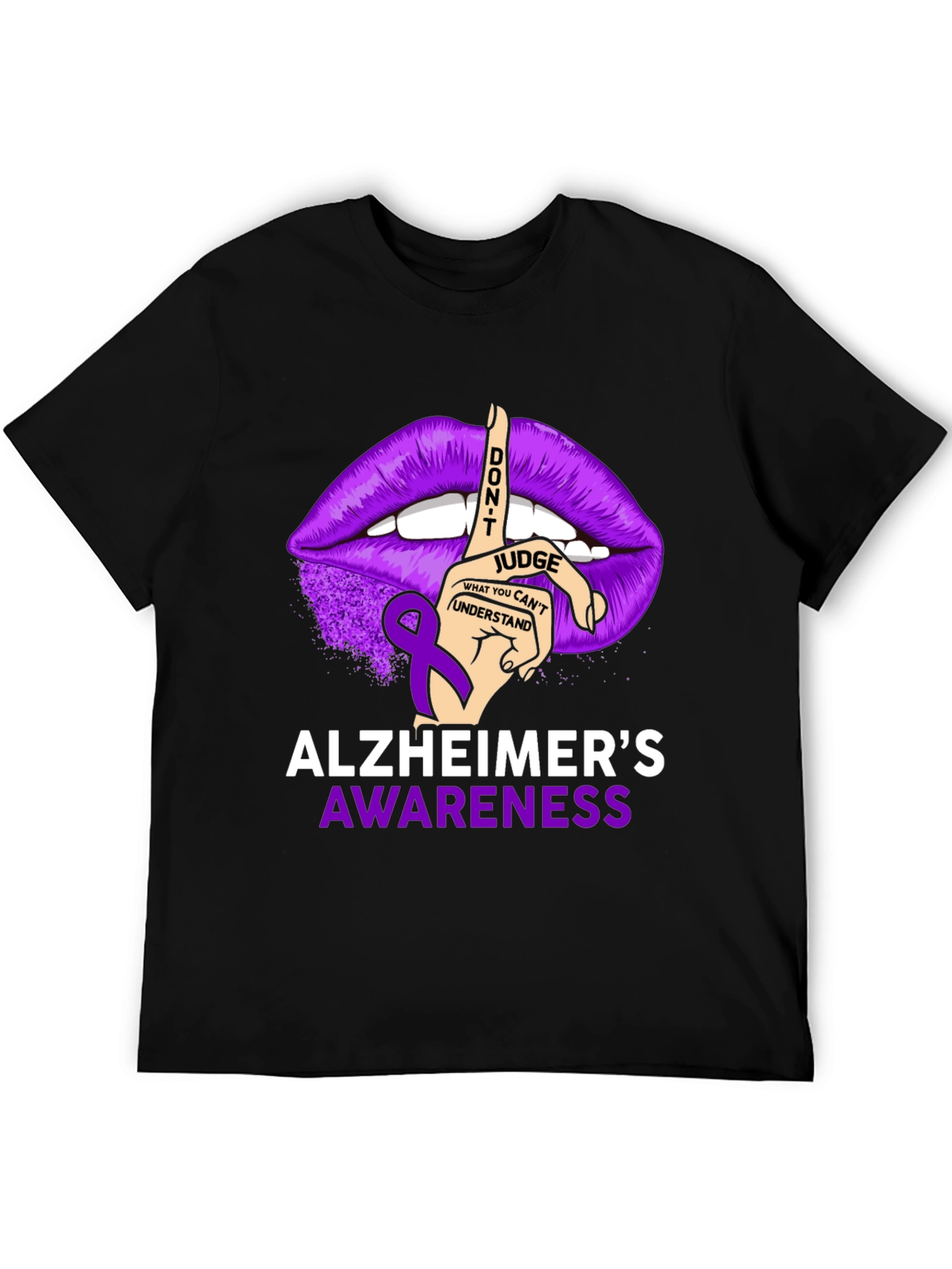 Alzheimers Awareness T-Shirt - Dont Judge Ribbon Graphic