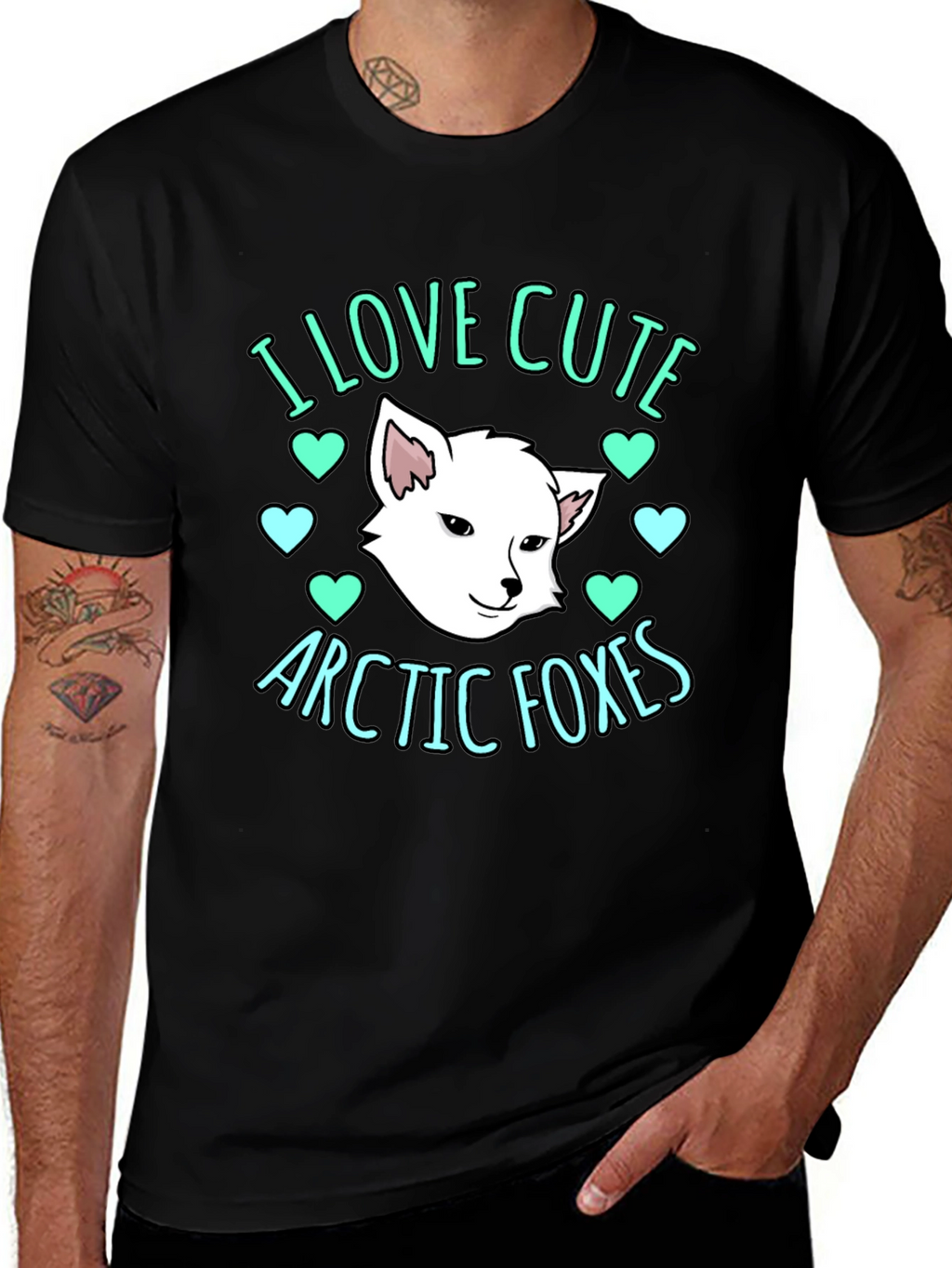 Cute Arctic Foxes Graphic T-Shirt