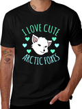 Cute Arctic Foxes Graphic T-Shirt