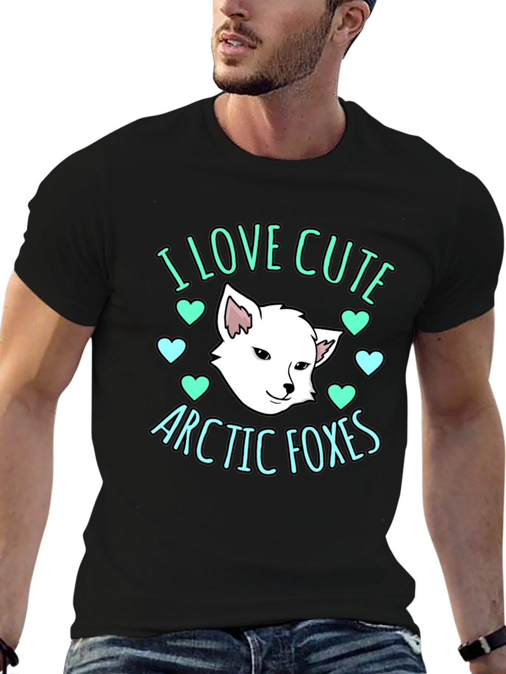 Cute Arctic Foxes Graphic T-Shirt