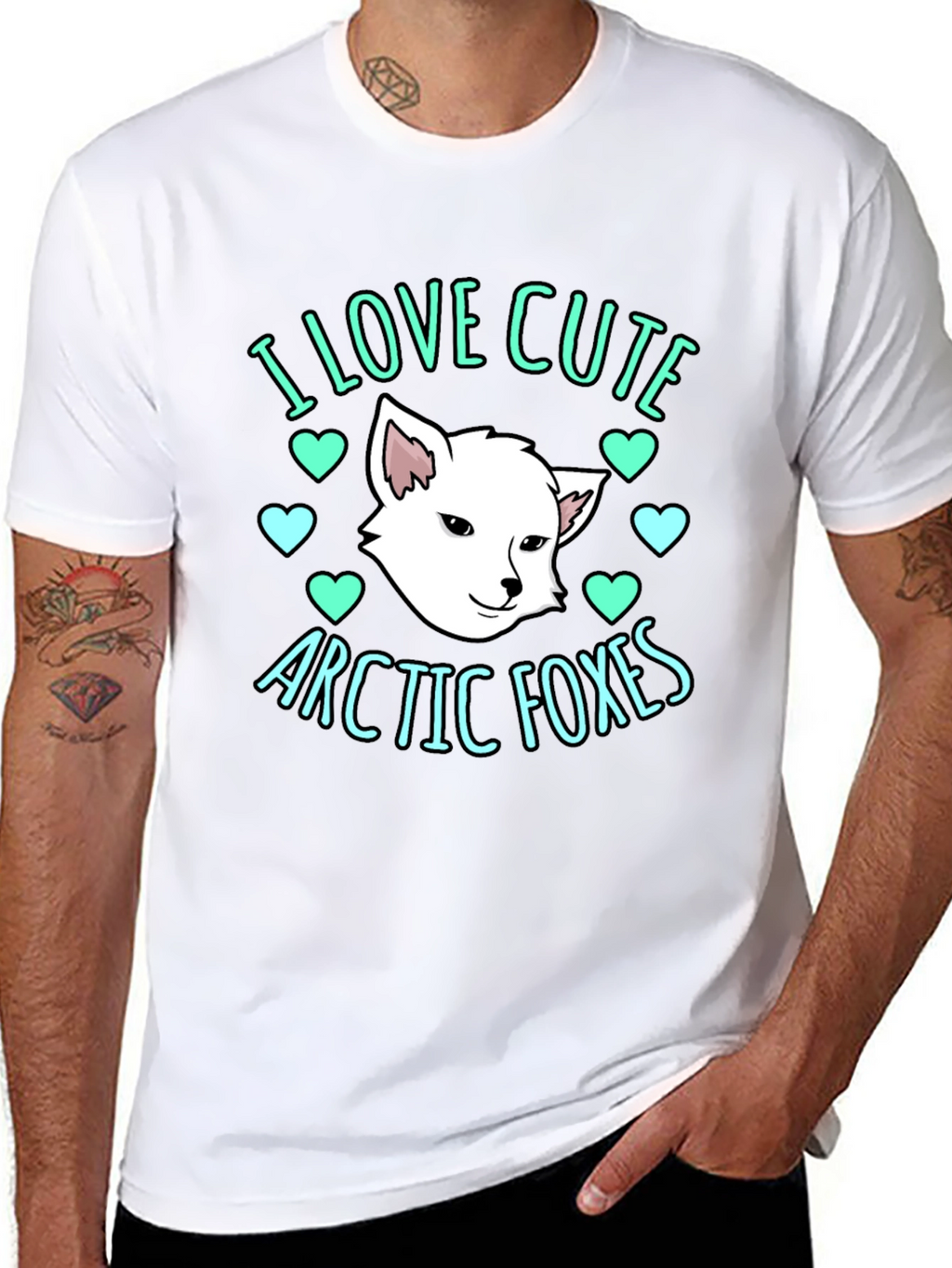Cute Arctic Foxes Graphic T-Shirt