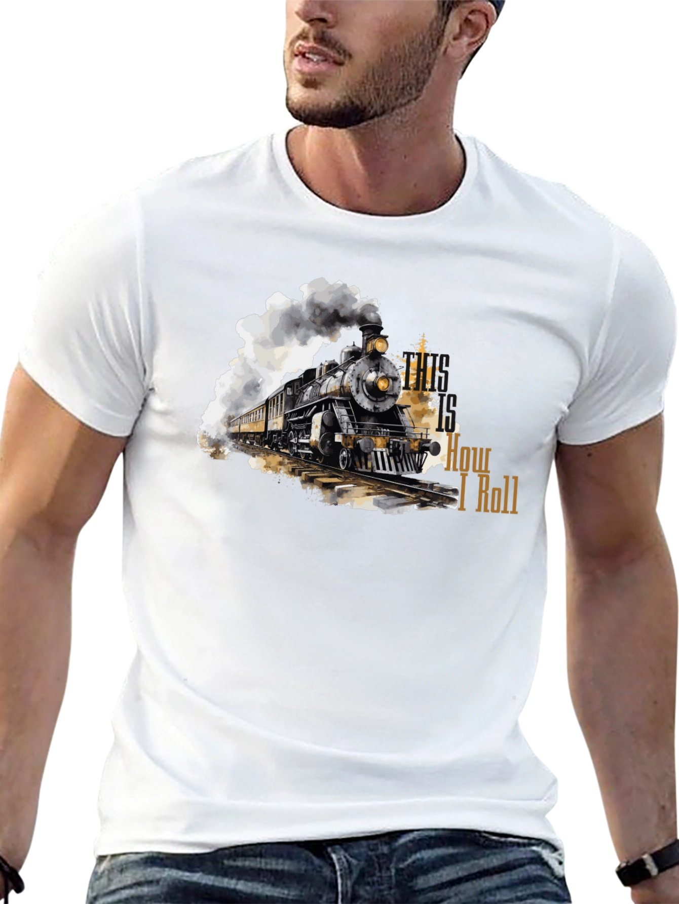 Vintage Steam Train How I Roll Graphic Tee