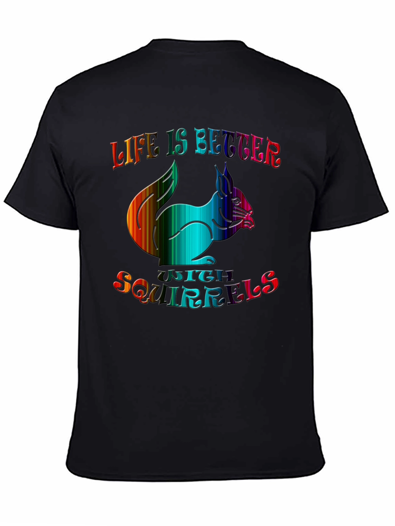 Life is Better with Squirrels Graphic Tee - Black