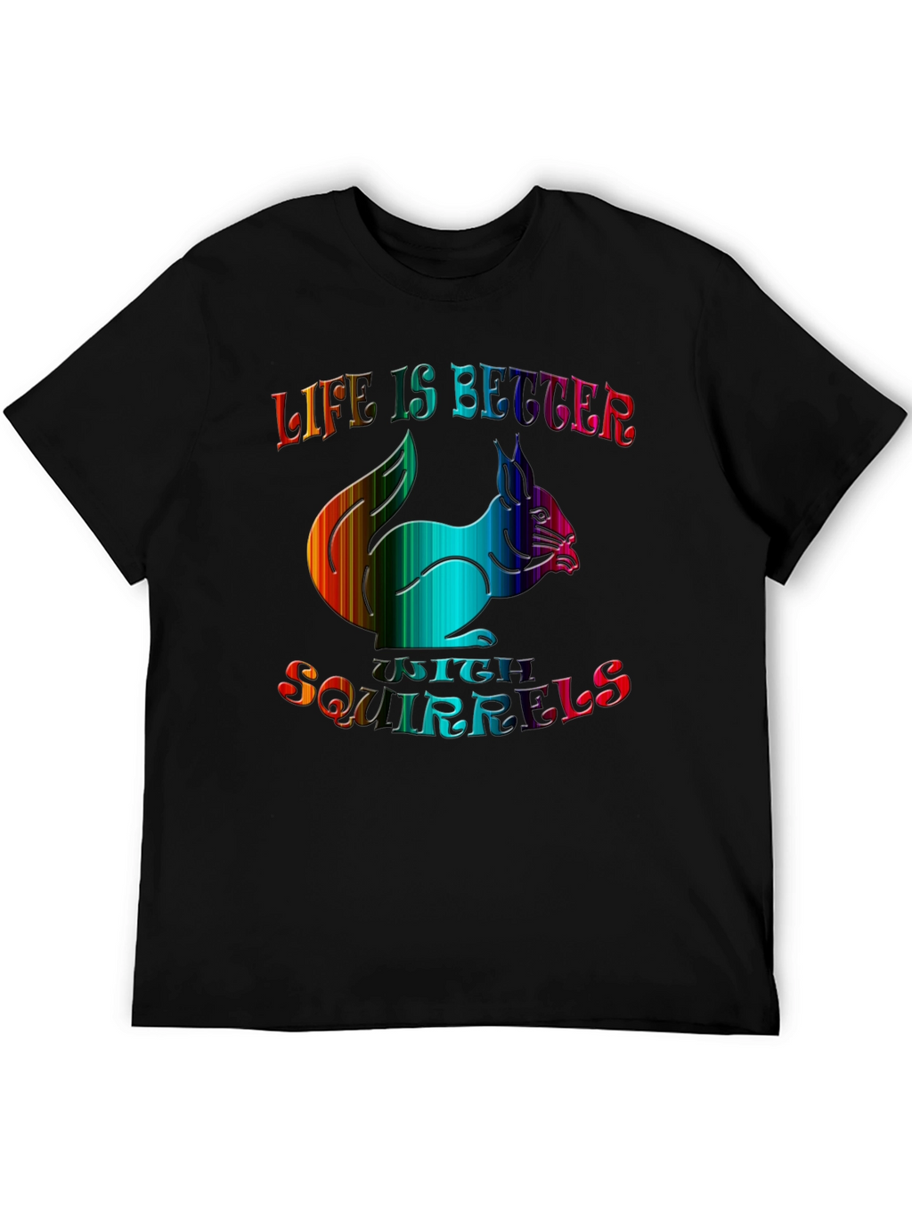 Life is Better with Squirrels Graphic Tee - Black