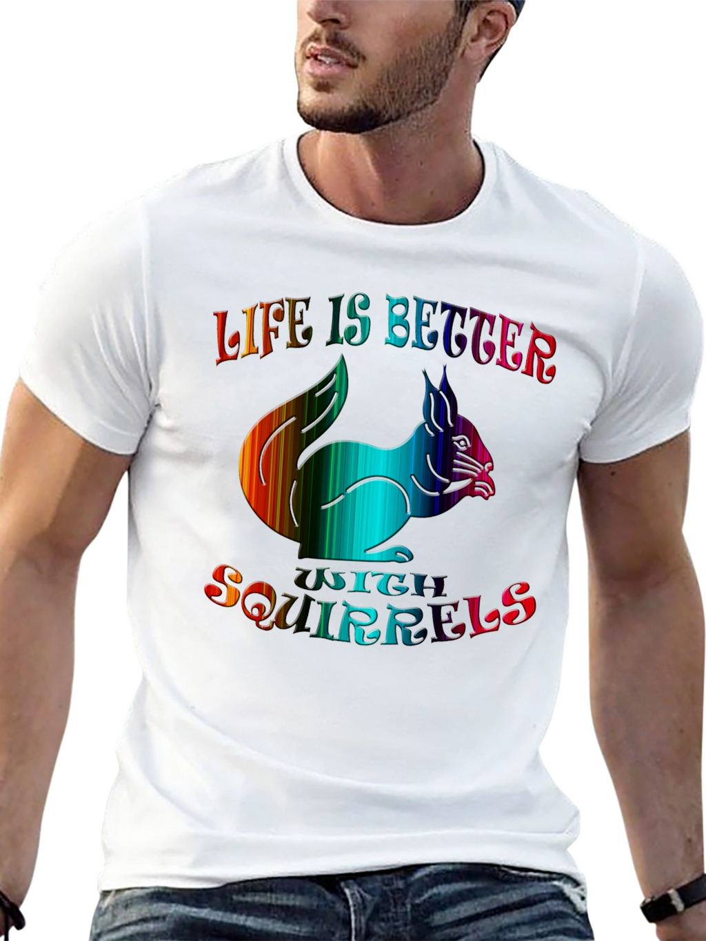 Life is Better with Squirrels Graphic Tee - Black