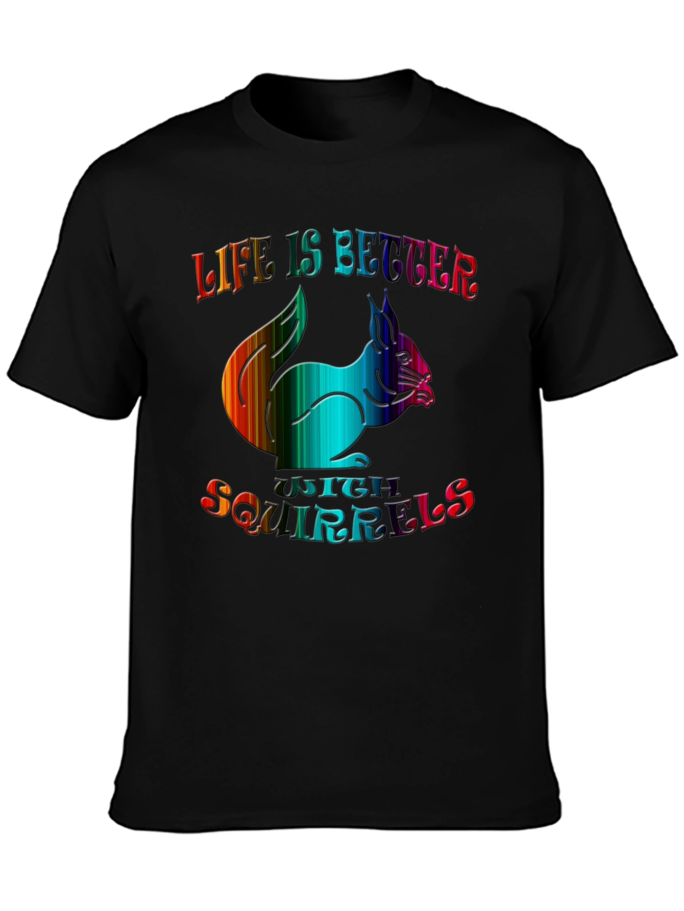 Life is Better with Squirrels Graphic Tee - Black