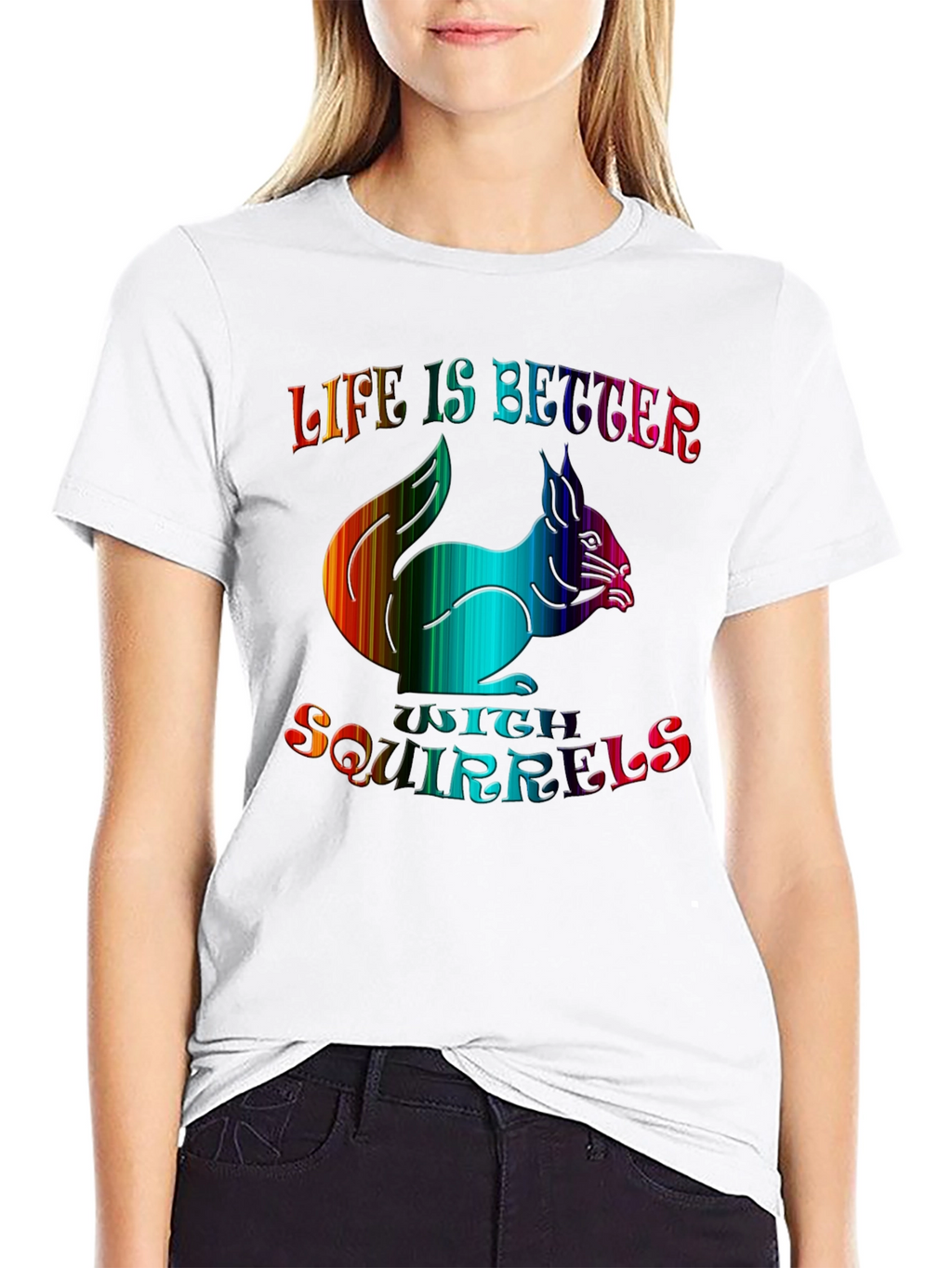 Life is Better with Squirrels Graphic Tee - Black