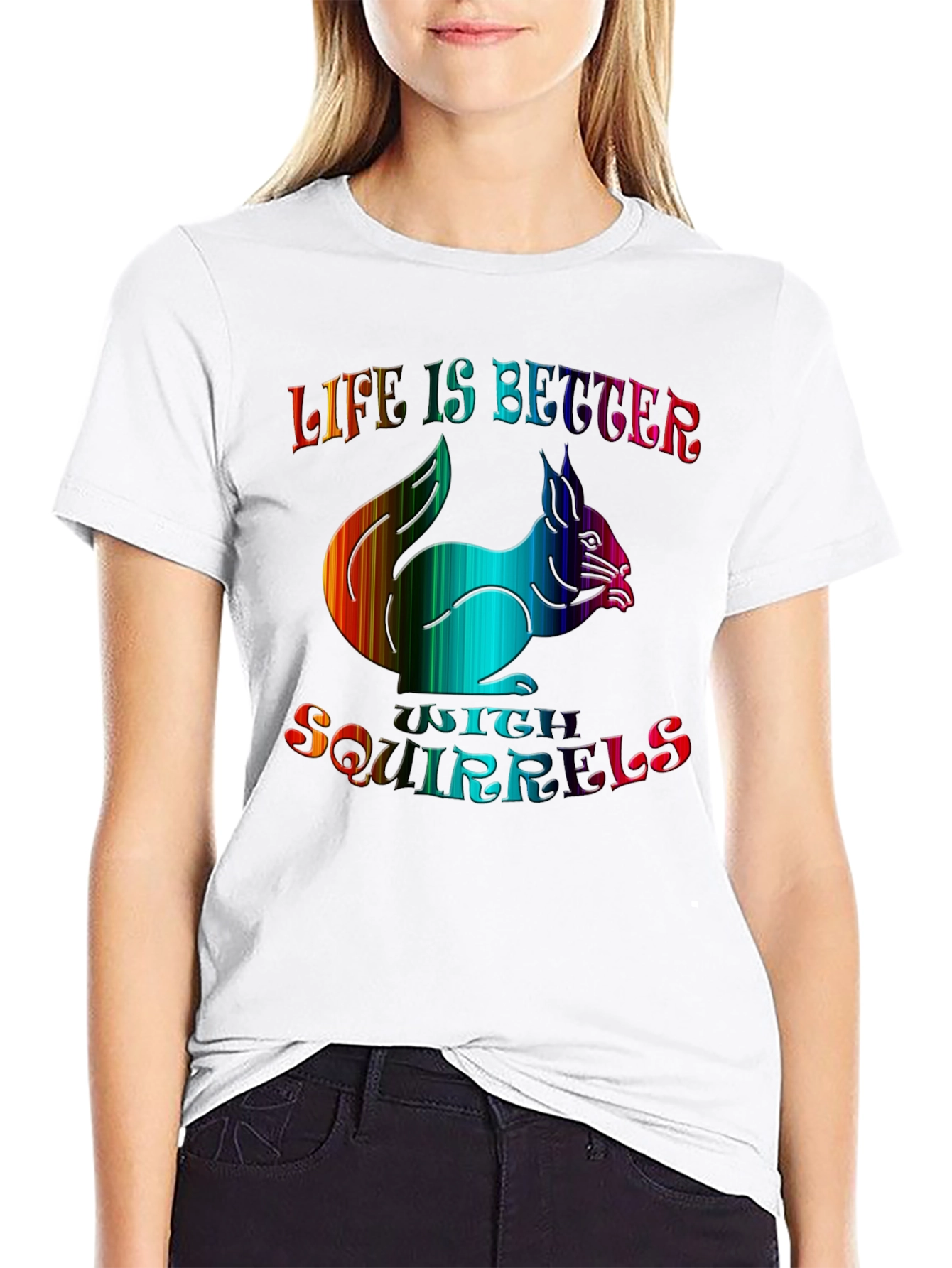 Life is Better with Squirrels Graphic Tee - Black