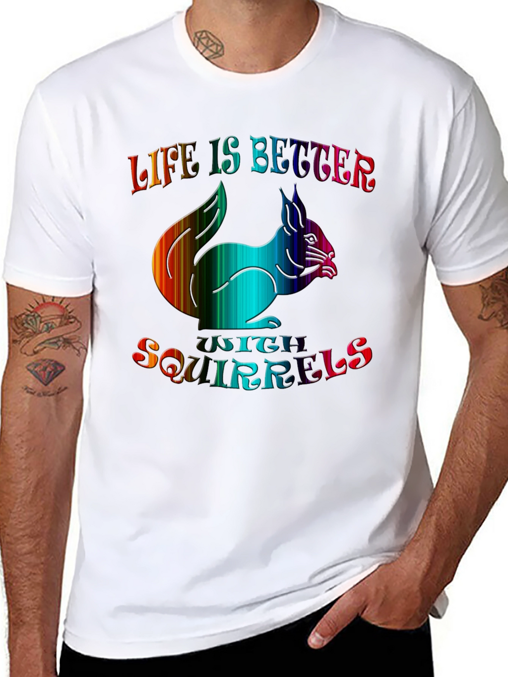 Life is Better with Squirrels Graphic Tee - Black