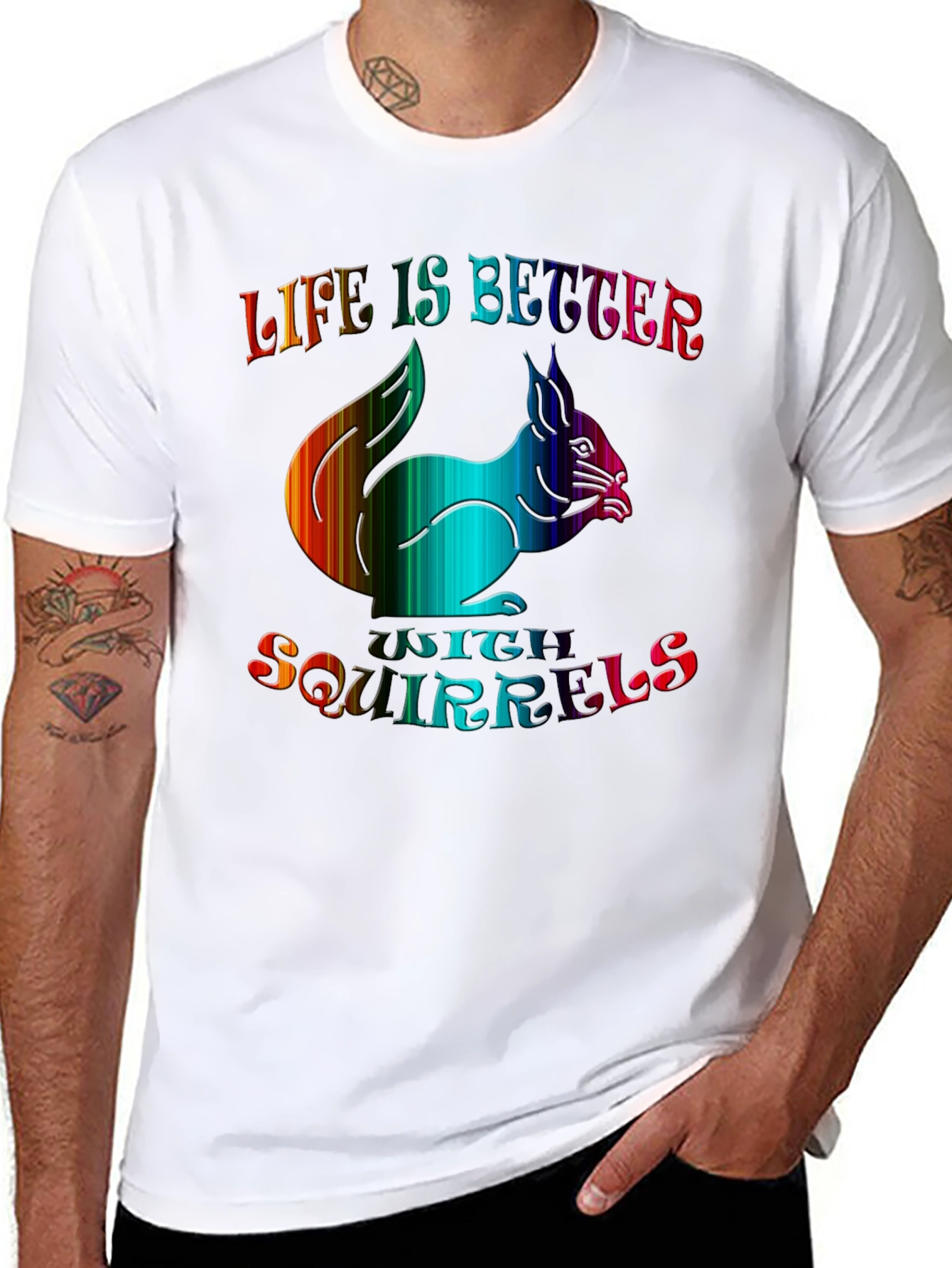 Life is Better with Squirrels Graphic Tee - Black