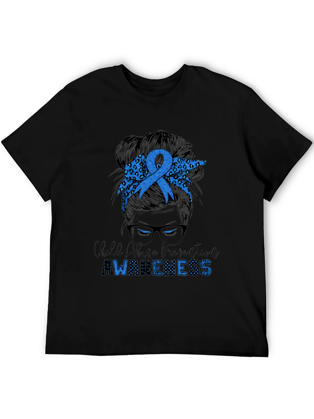Child Abuse Awareness Messy Bun T-Shirt