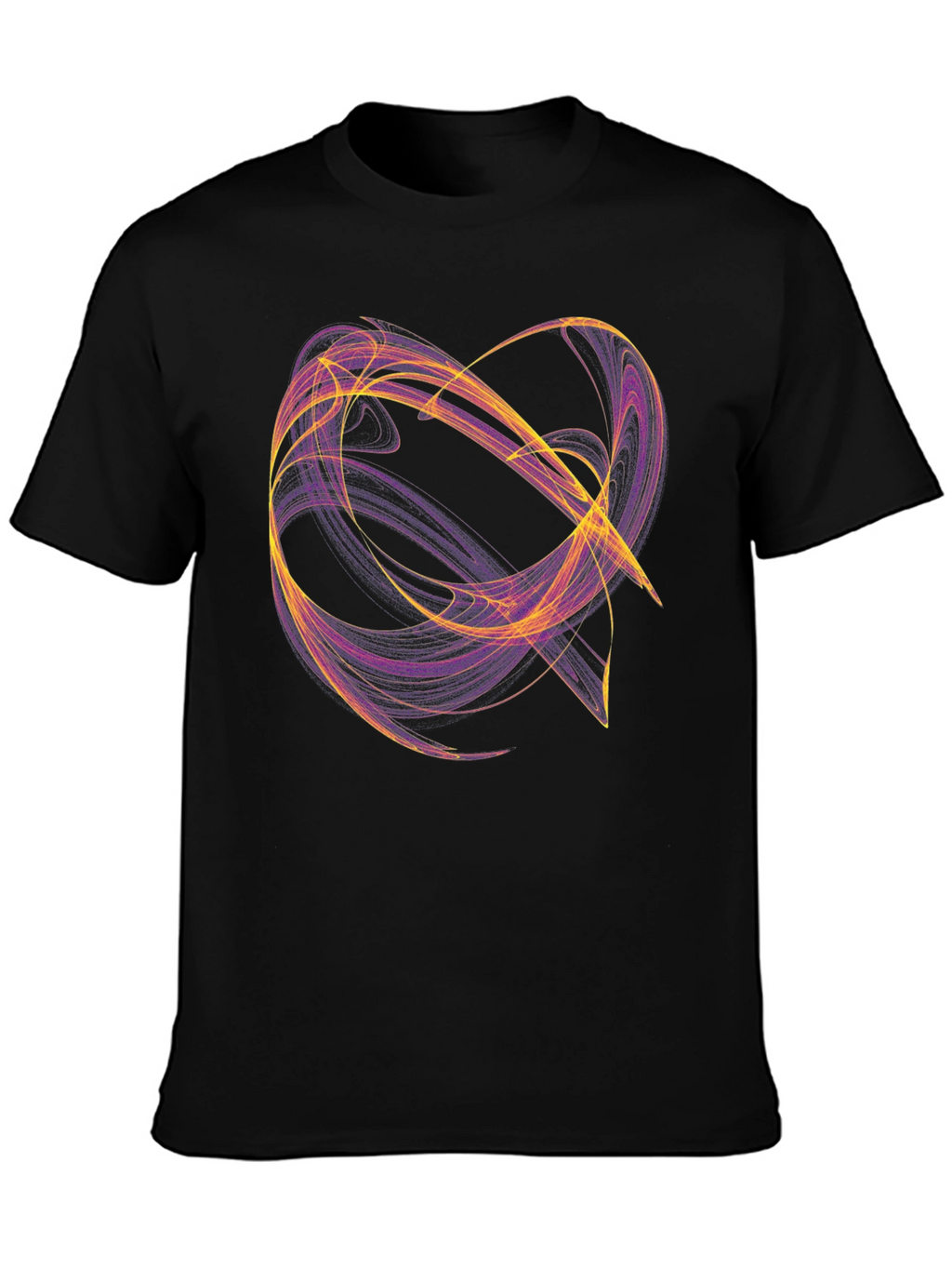 Abstract Swirl Graphic Tee - Black Cotton T-Shirt