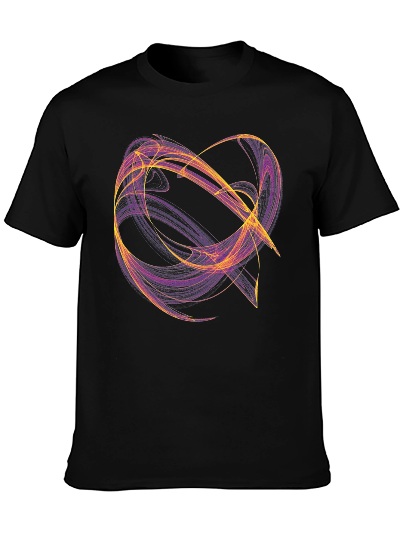 Abstract Swirl Graphic Tee - Black Cotton T-Shirt