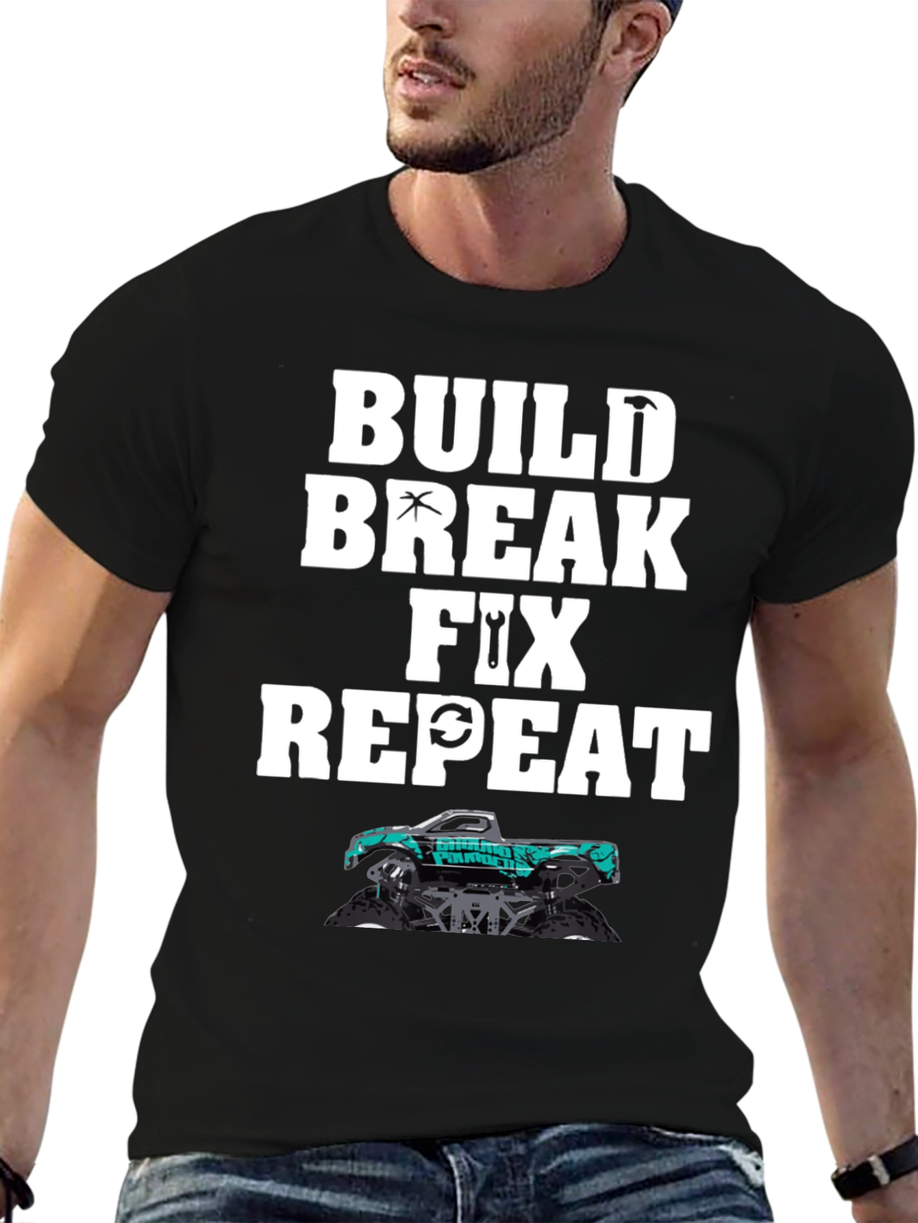 Build Break Fix Repeat Monster Truck T-Shirt