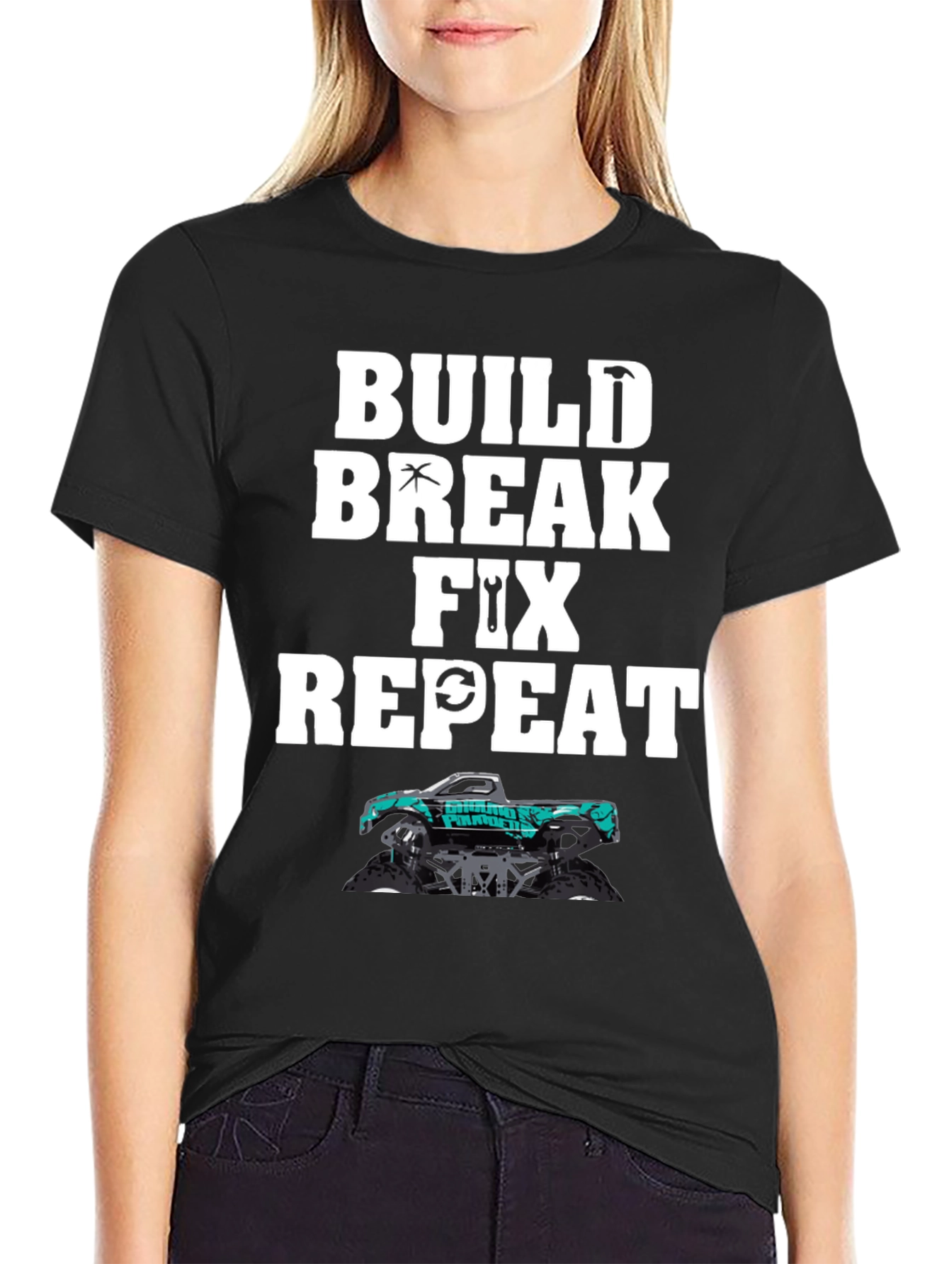 Build Break Fix Repeat Monster Truck T-Shirt