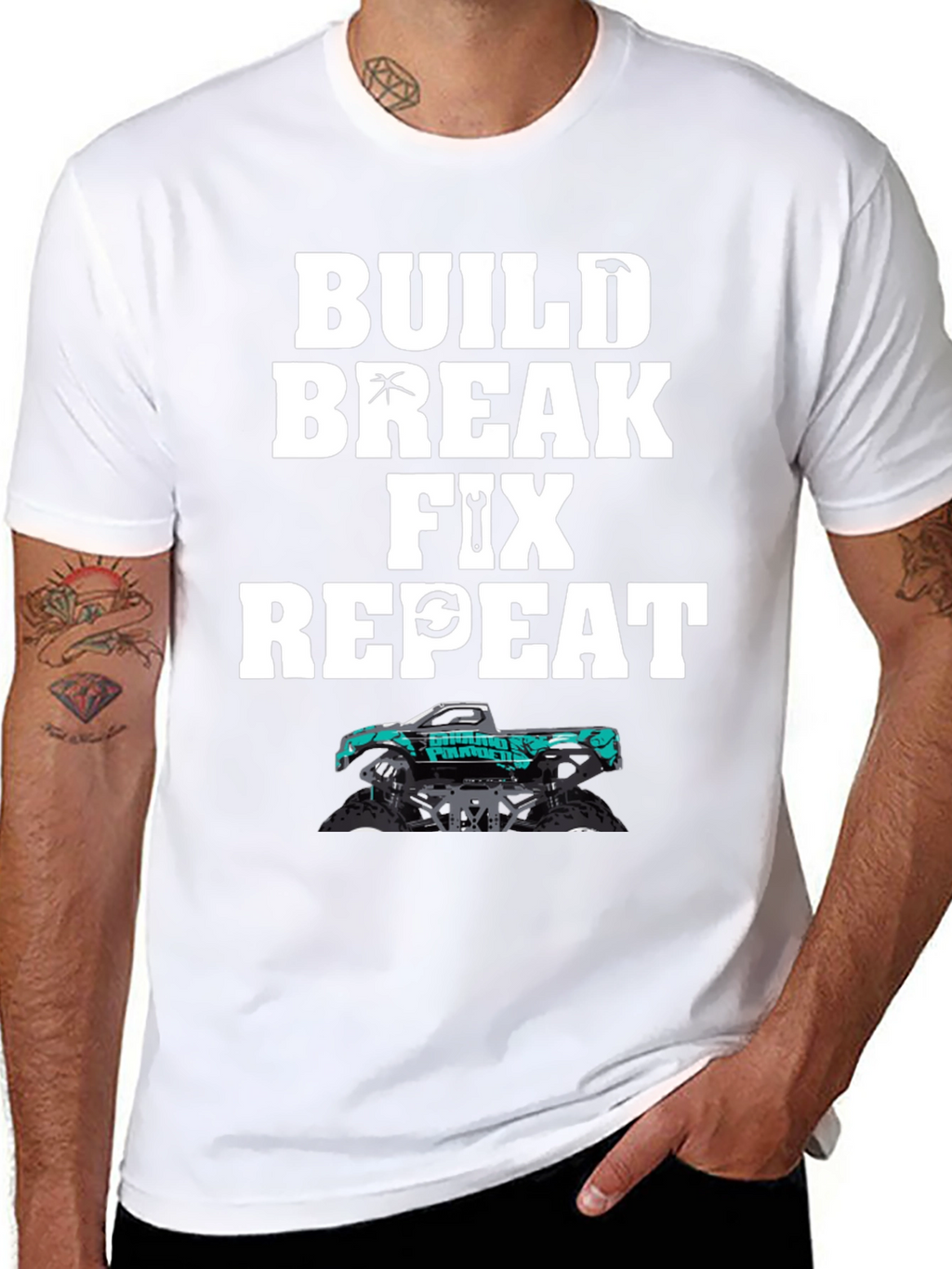 Build Break Fix Repeat Monster Truck T-Shirt