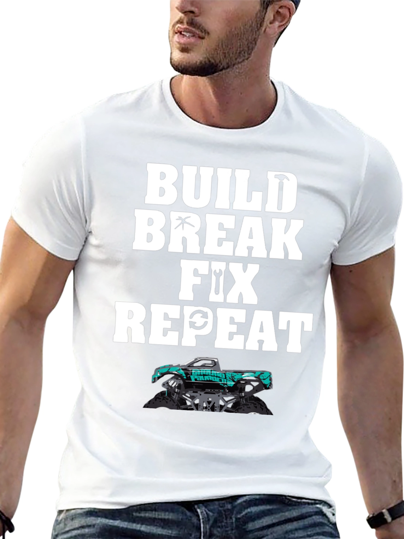 Build Break Fix Repeat Monster Truck T-Shirt