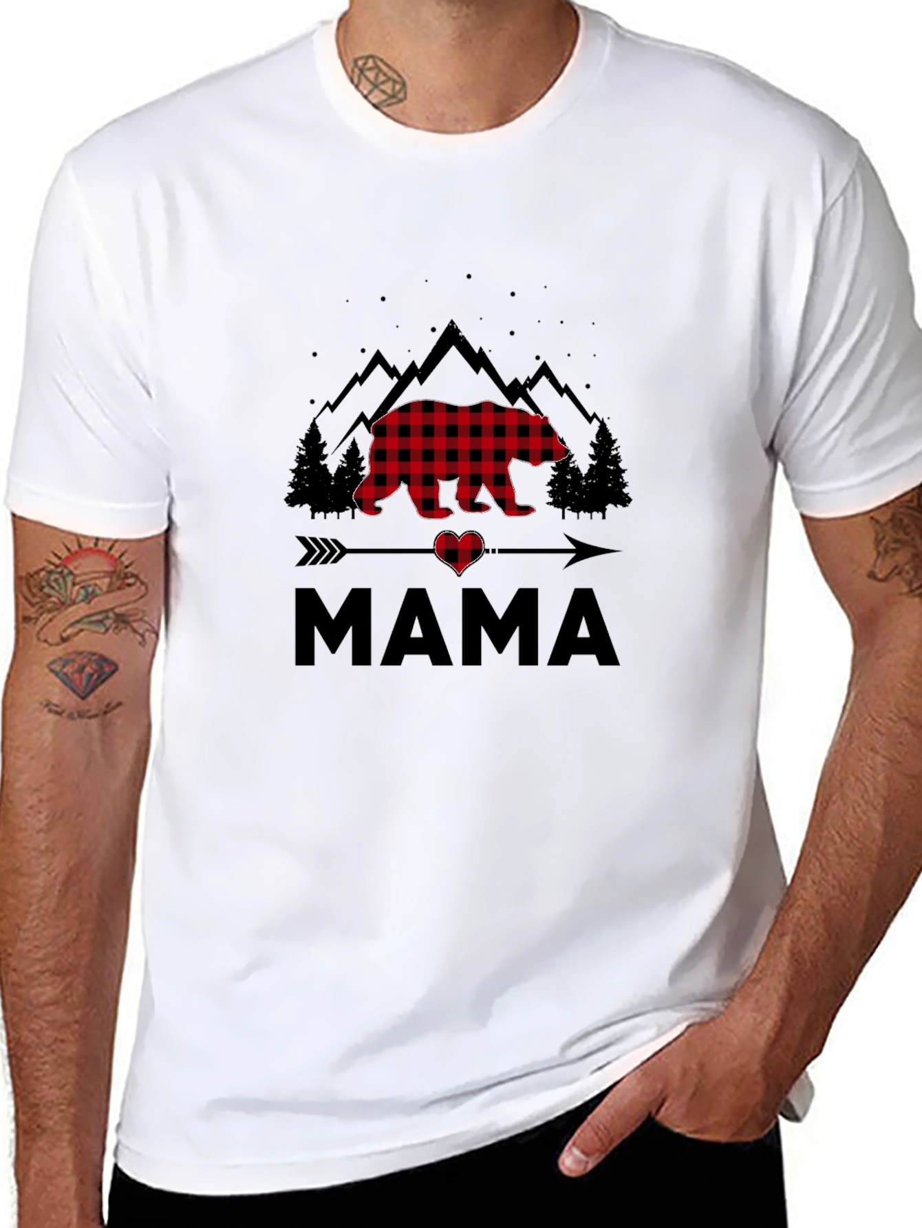 Mama Bear Plaid Graphic Tee