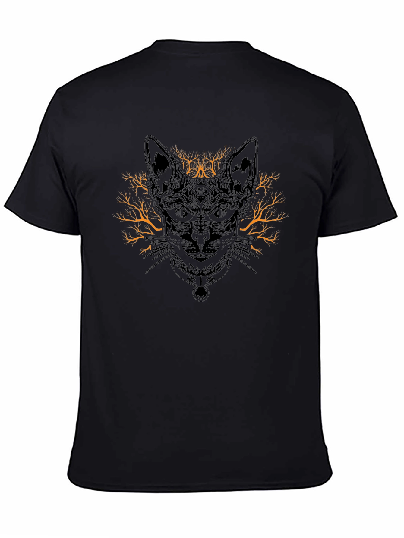 Mystic Cat Graphic Tee - Unisex Black T-Shirt