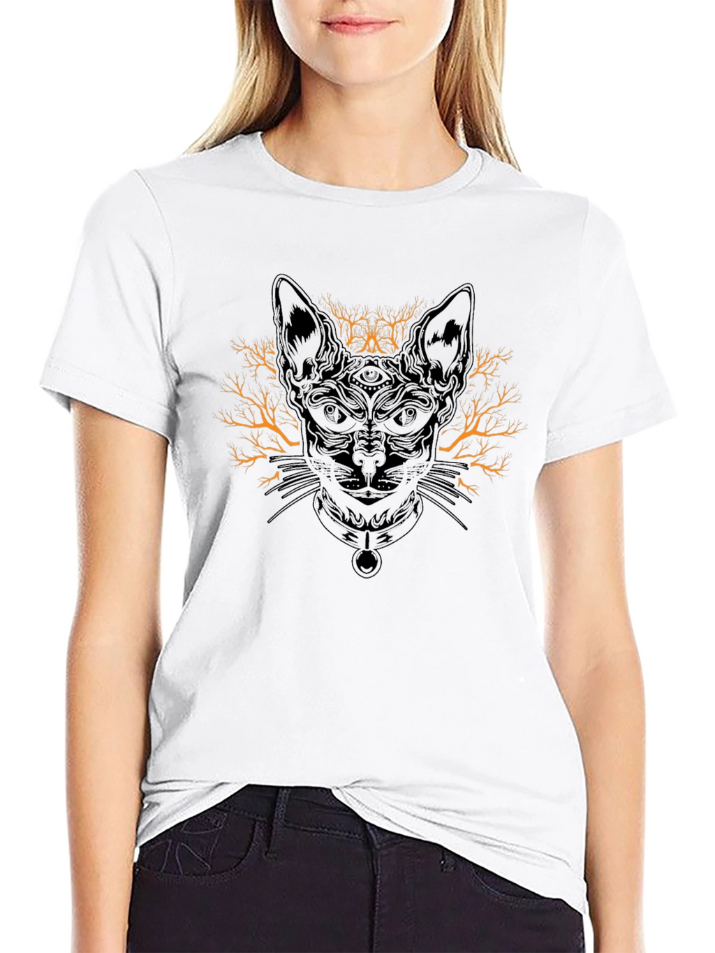 Mystic Cat Graphic Tee - Unisex Black T-Shirt