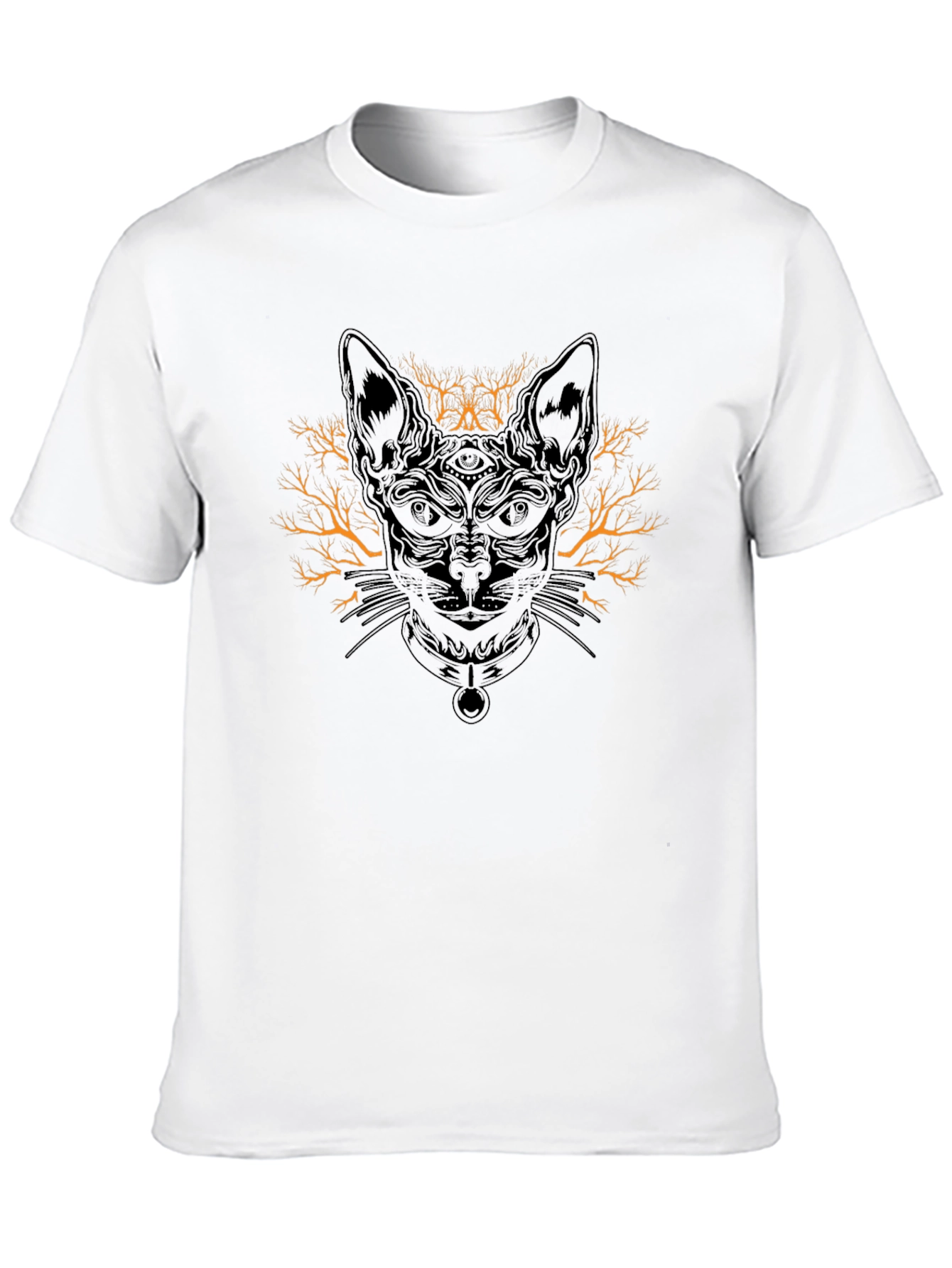 Mystic Cat Graphic Tee - Unisex Black T-Shirt