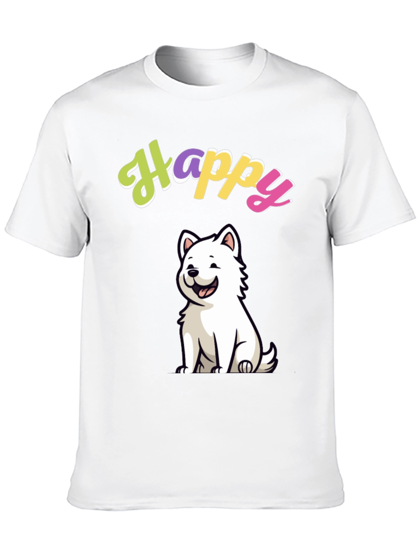 Happy Dog Graphic Black T-Shirt