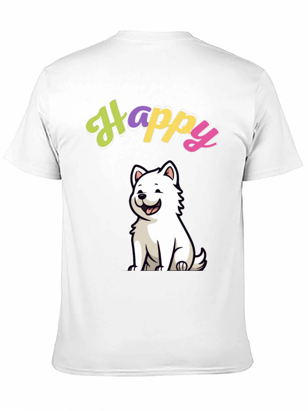 Happy Dog Graphic Black T-Shirt